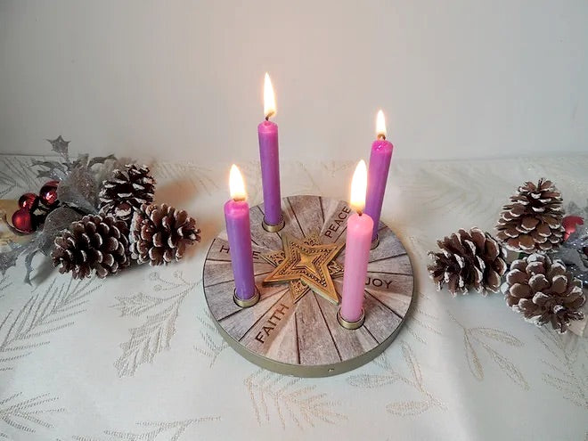 Small Bright Star Advent Candle Holder