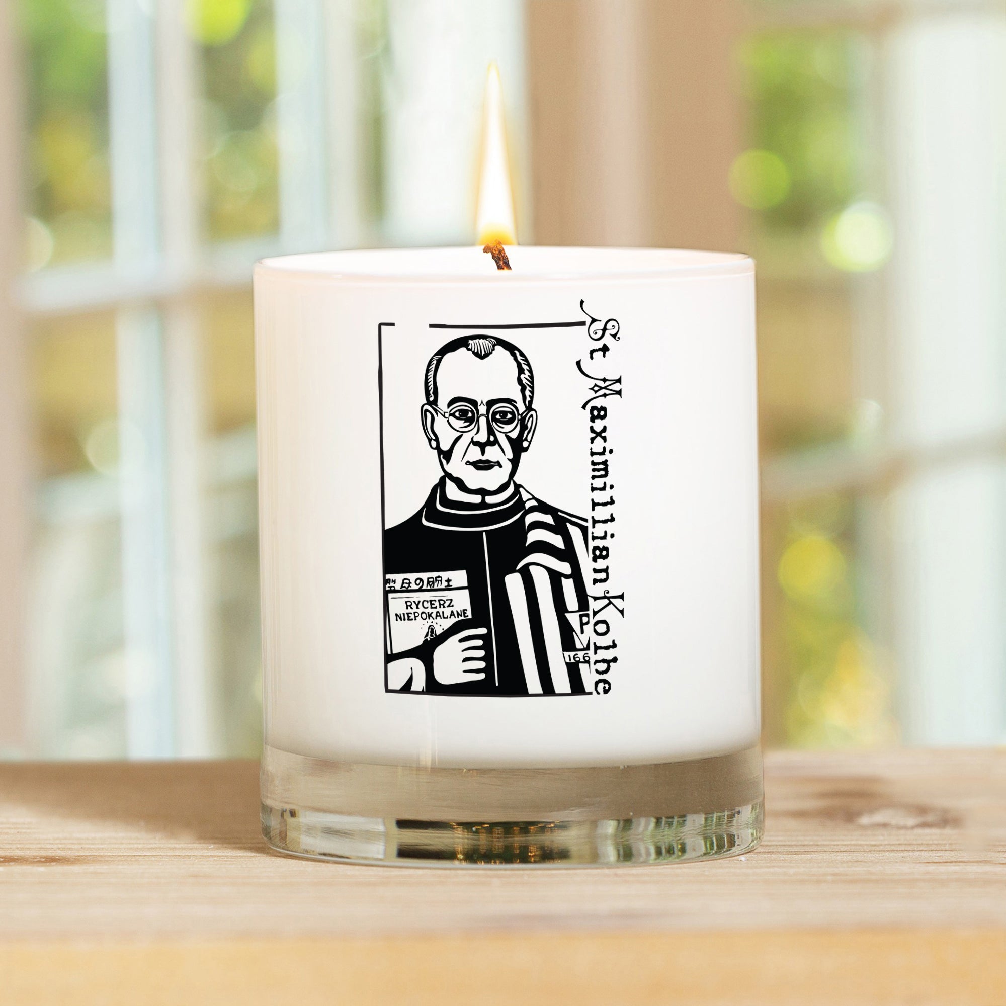 Personalized St. Maximilian Kolbe Confirmation Candle