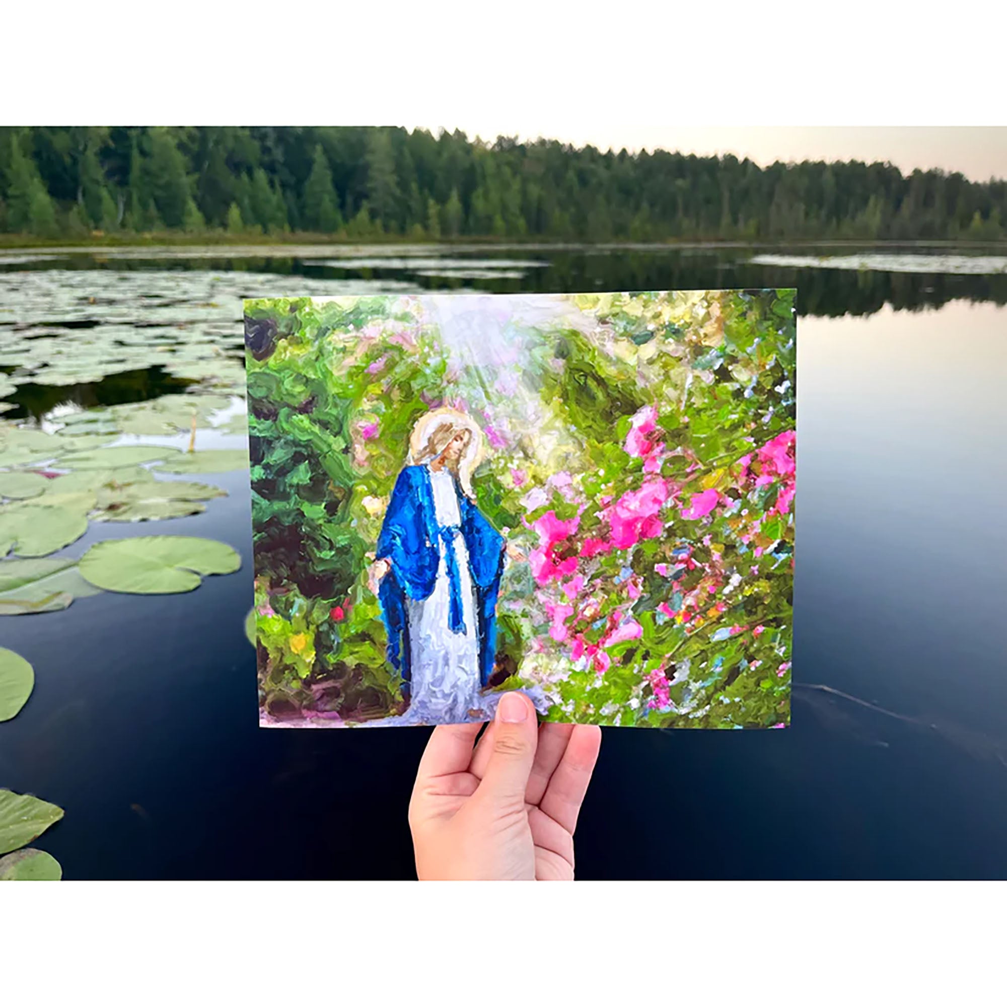 Our Lady Among the Flowers Unframed Print - 8" x 10"