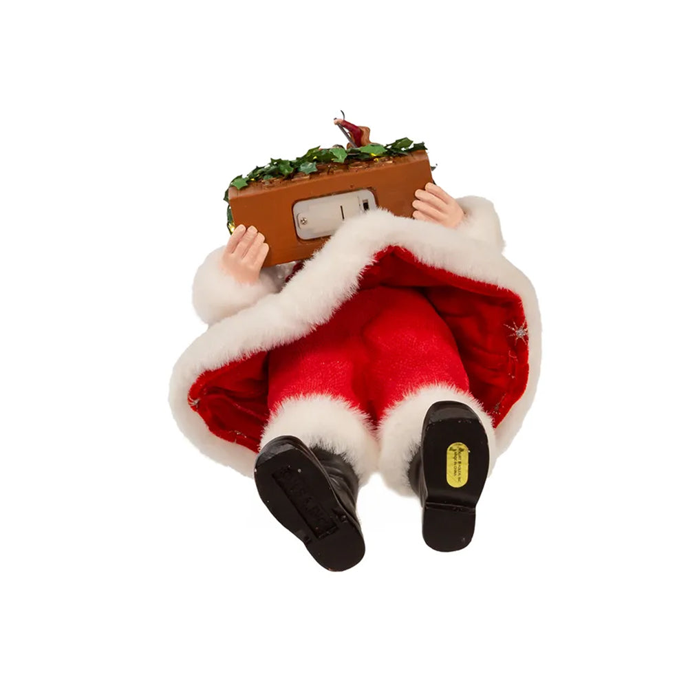 Battery Operated LED Santa Holding Nativity Scene - 13"