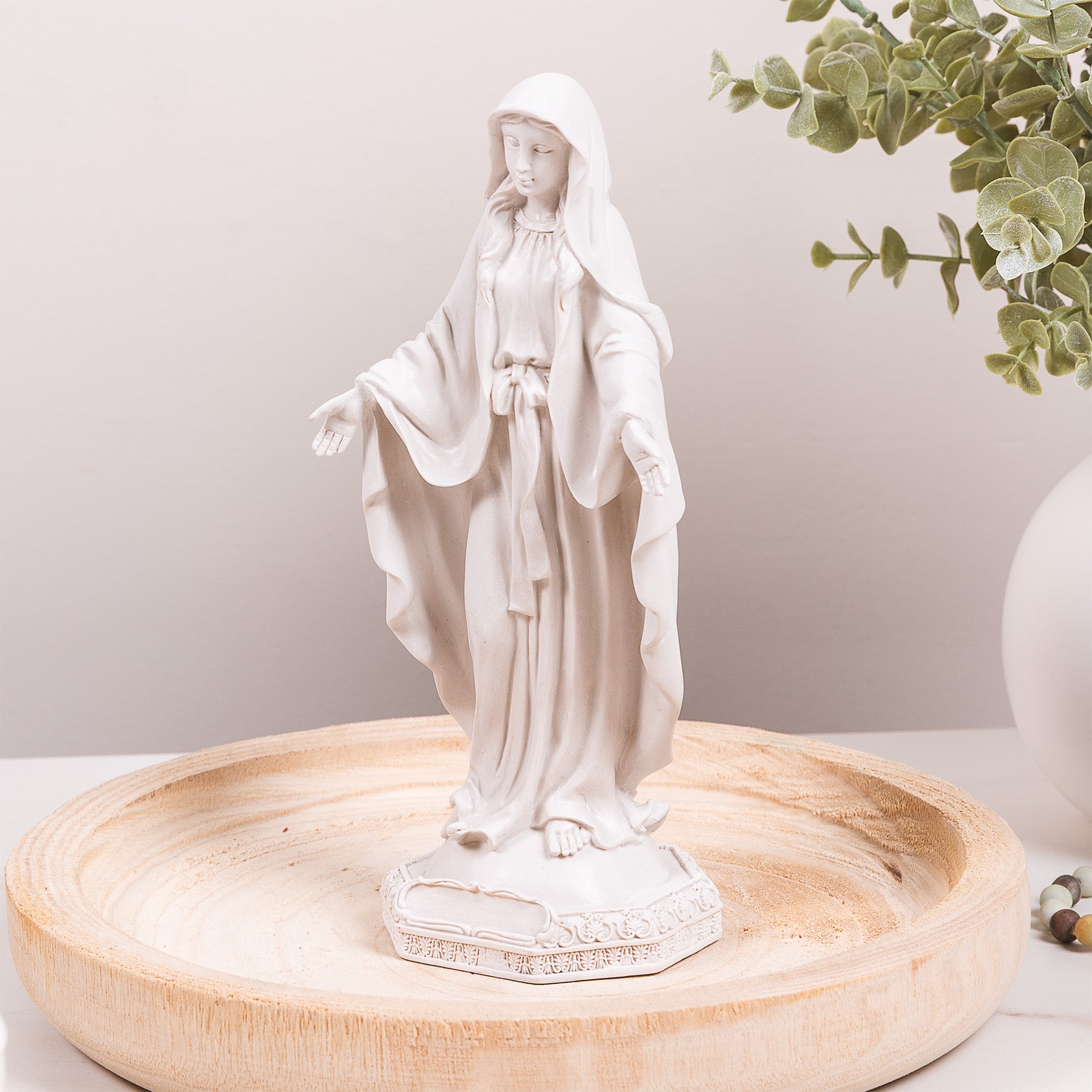 White Our Lady of Grace Statue - 8"