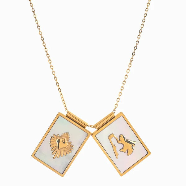 Infinity Chain Gold & Mother of Pearl Scapular Necklace