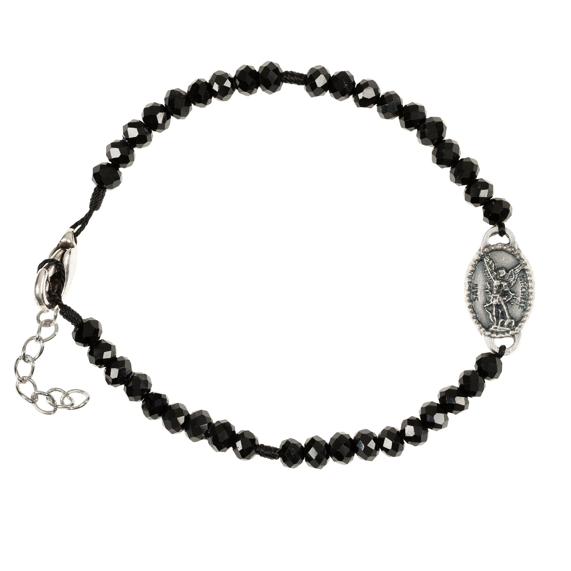 St. Michael & Mary Magdalene Black Crystal Bracelet