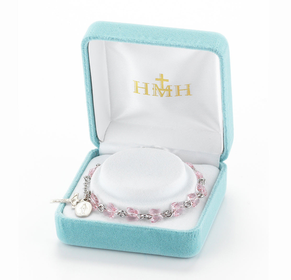 Swarovski Rose Butterfly Rosary Bracelet