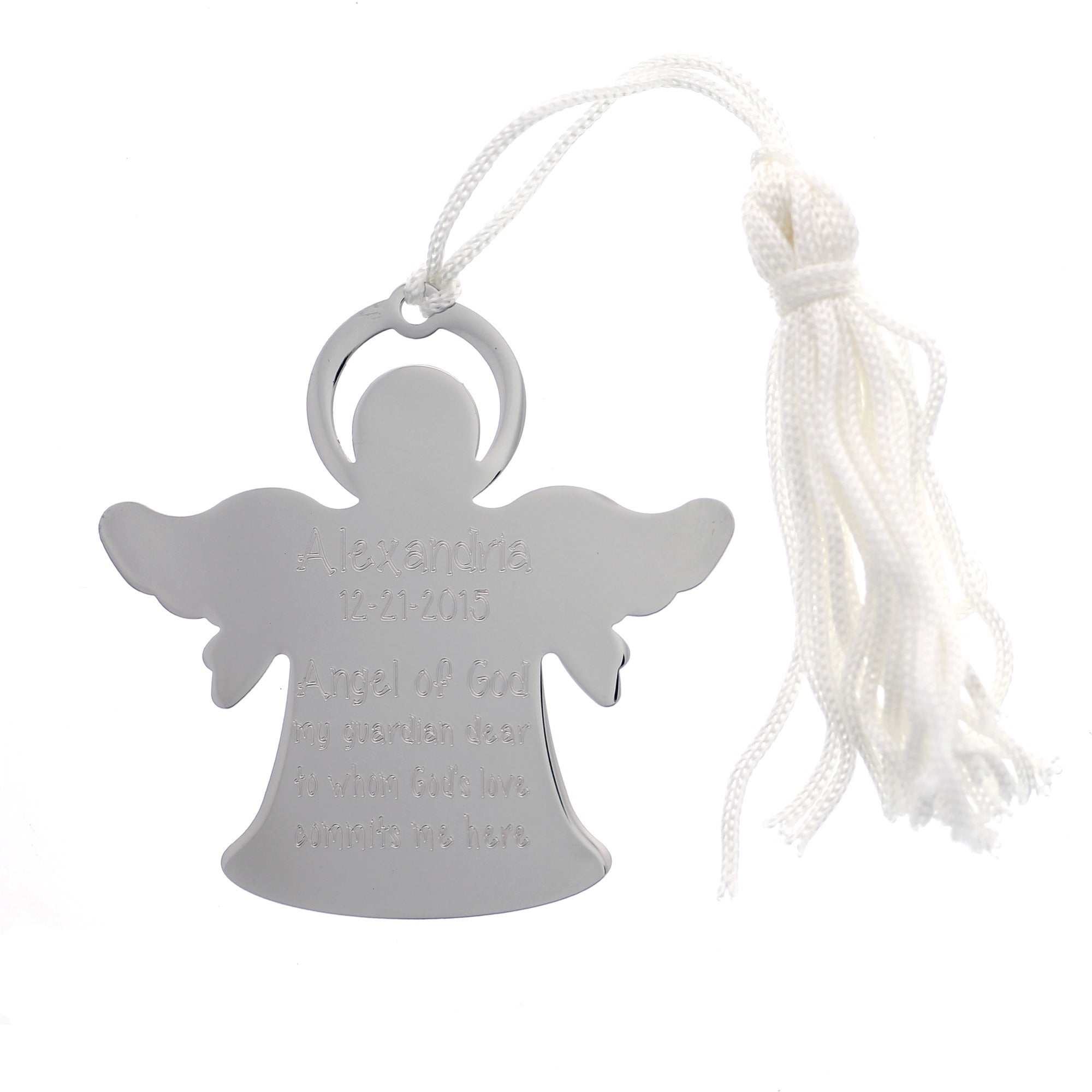 Personalized Silver Angel Crib Medal