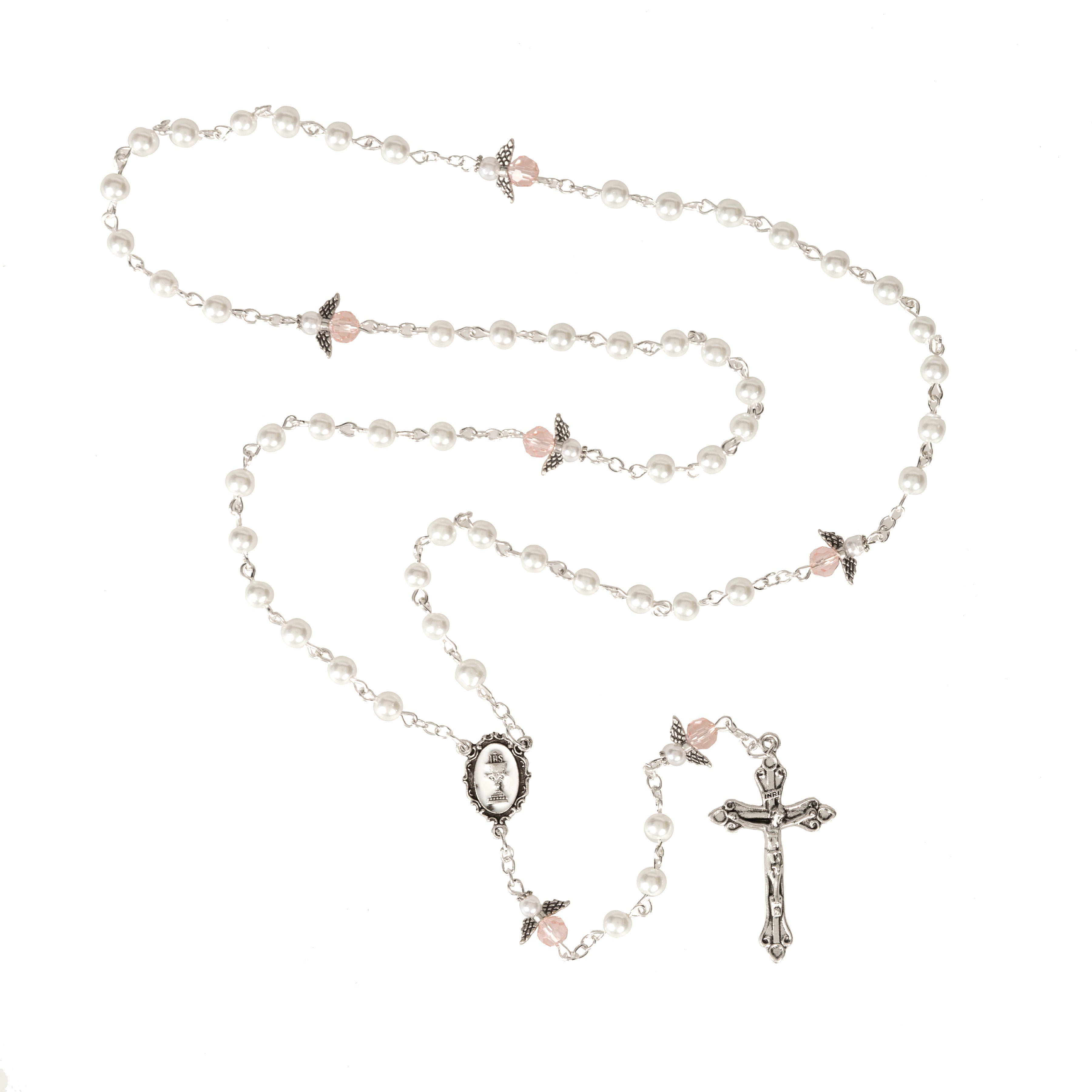 First Communion Angel Pearl Rosary
