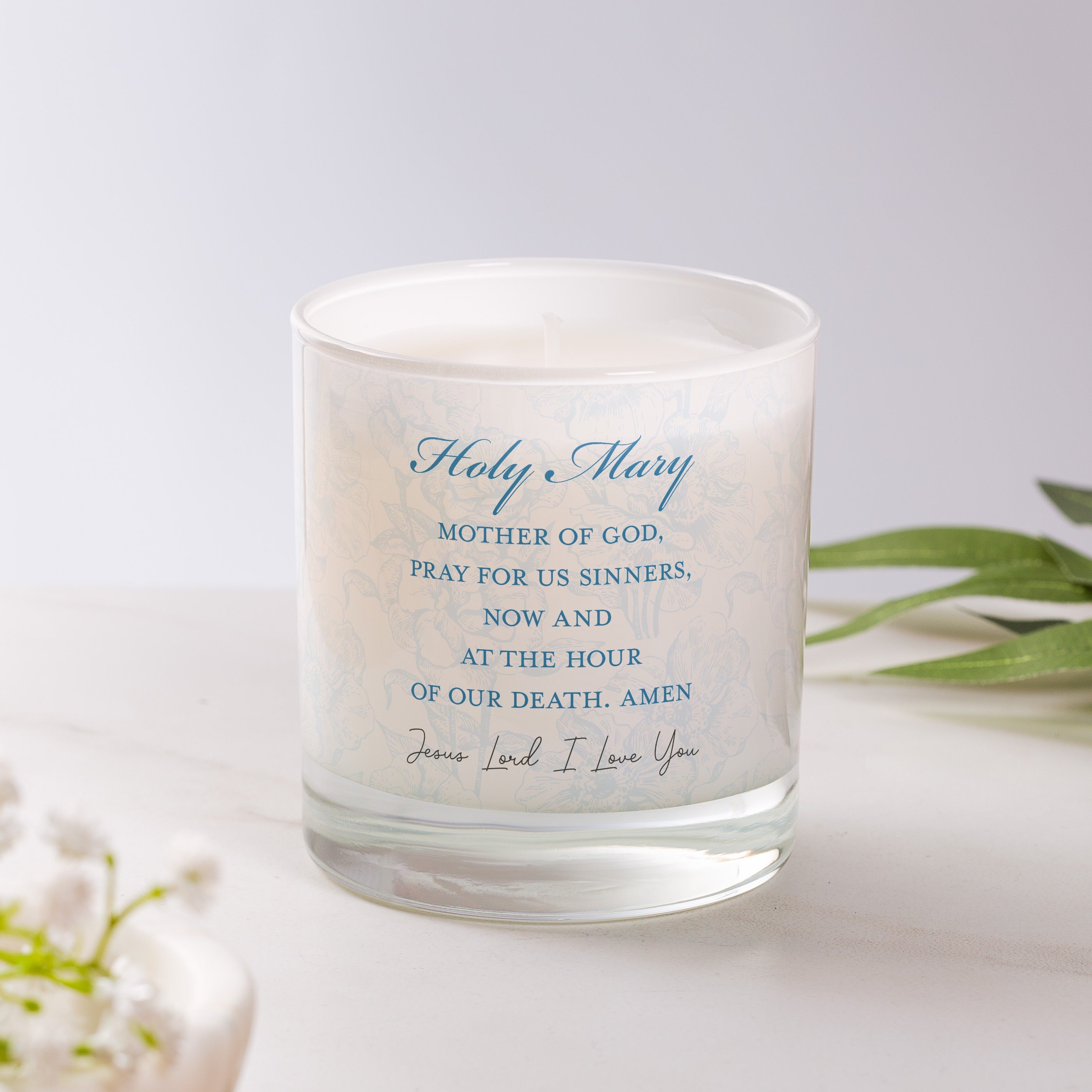 Hail Mary Toile Prayer Candle