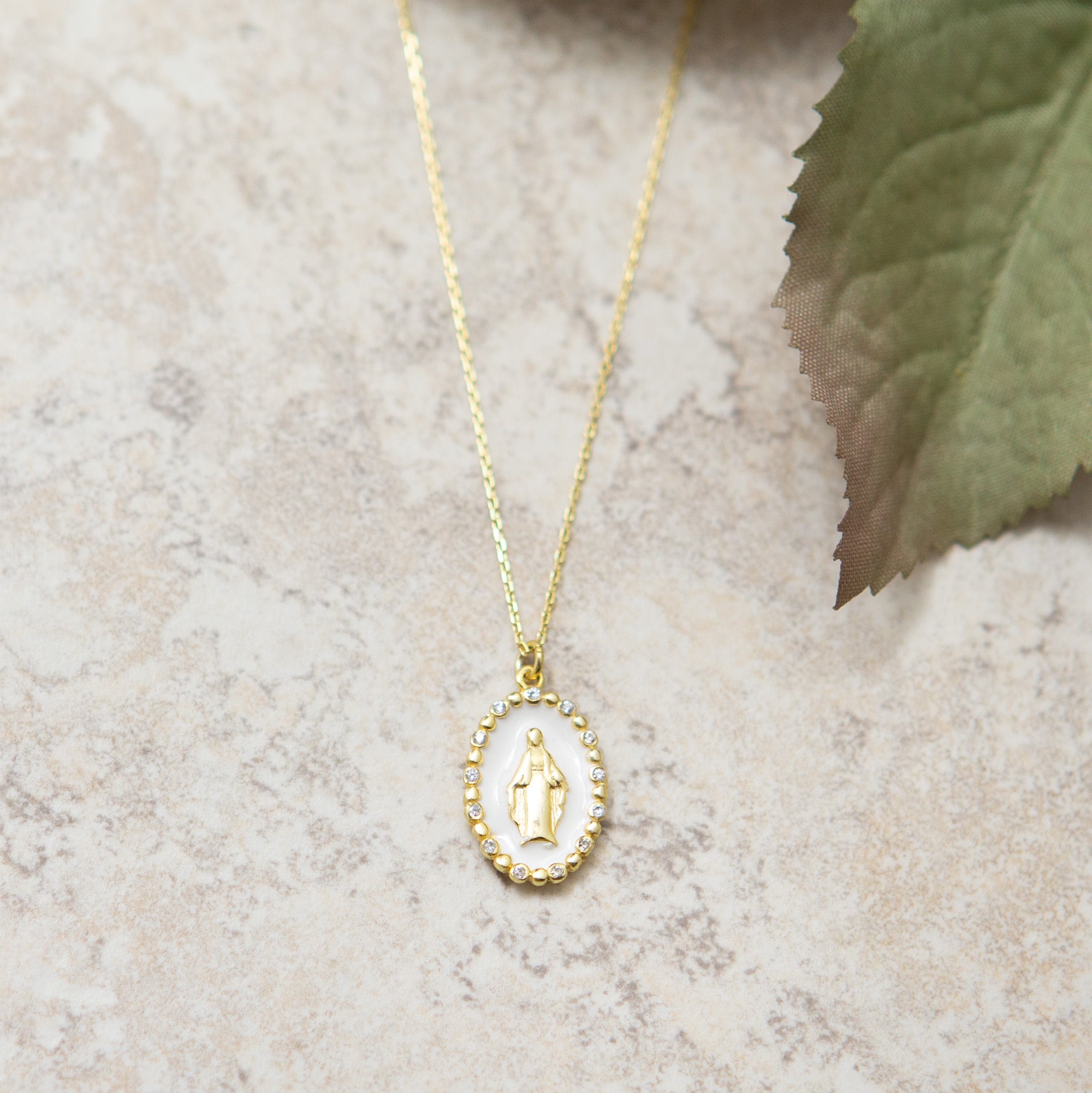Purely Lovely White & Gold Marian Necklace