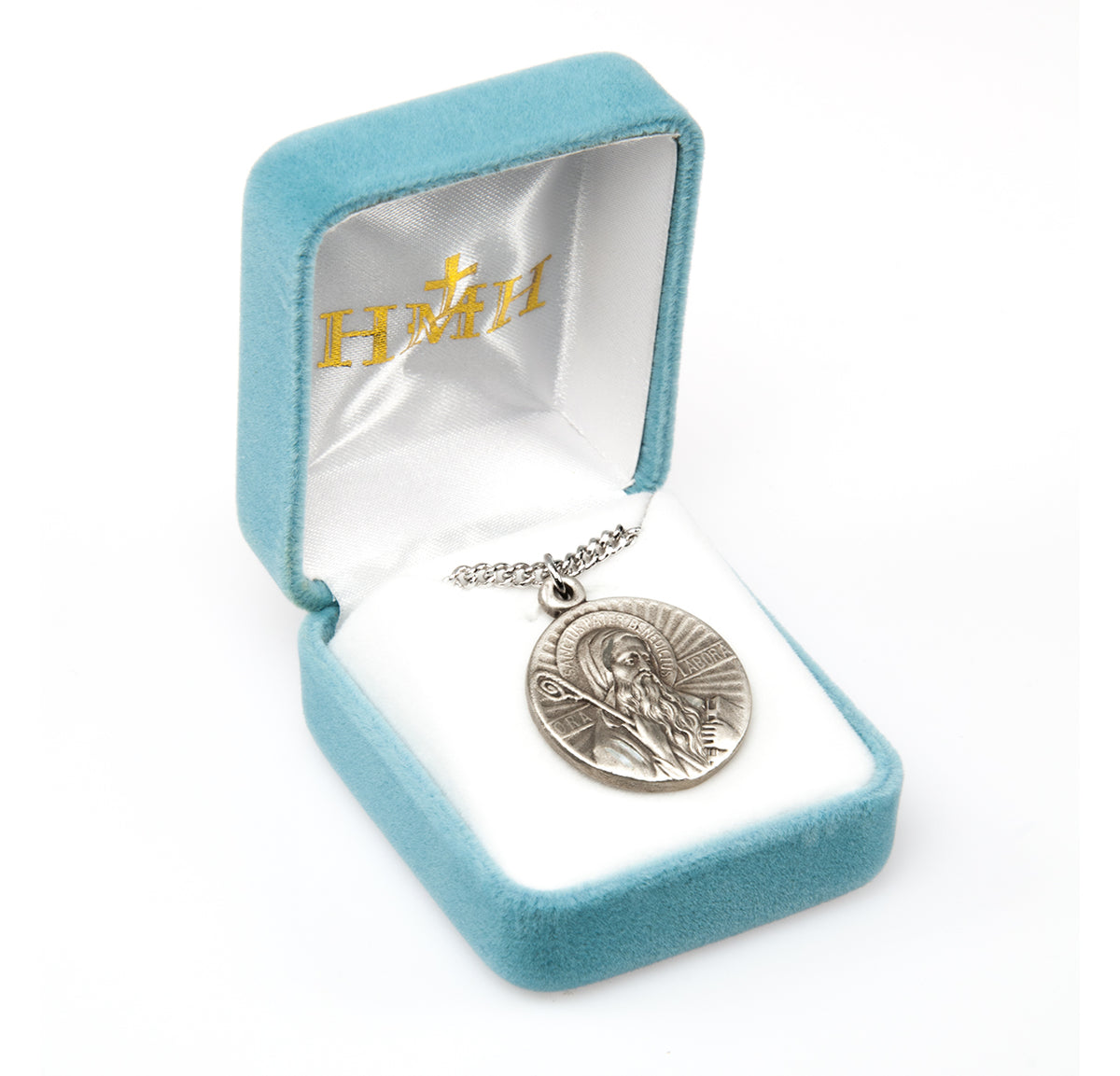 Sterling Ora Et Labora St. Benedict Medal Necklace