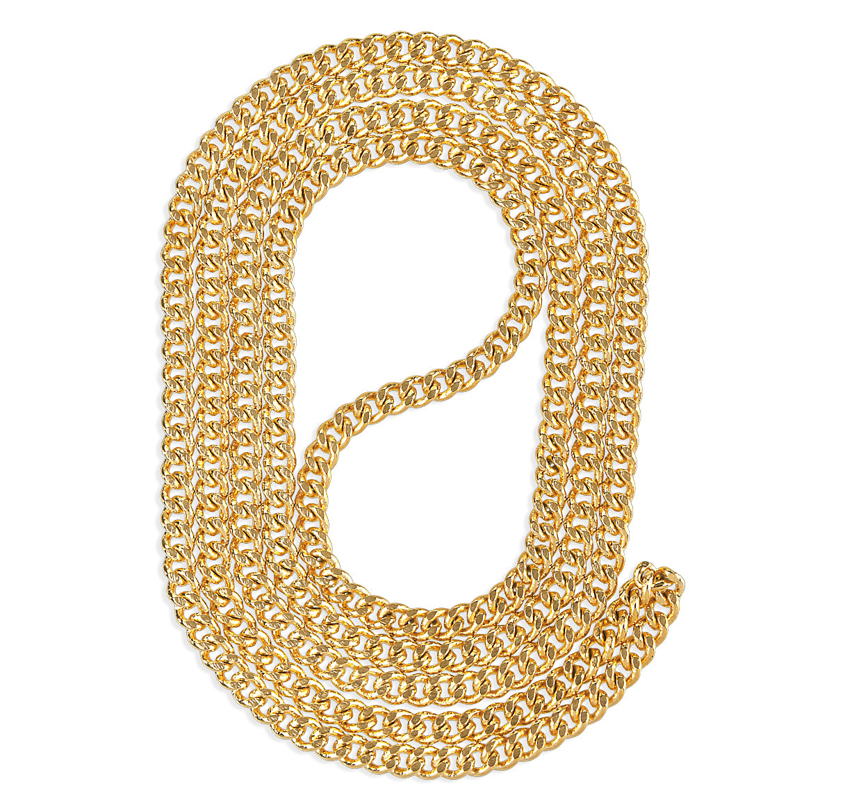 3 Millimeter Gold Plated Endless Curb Chain - 24"
