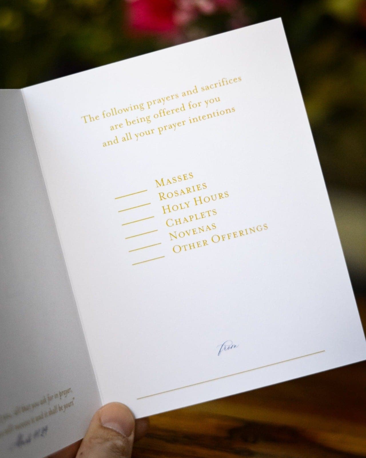 Floral Marian Cross Spiritual Bouquet Greeting Card