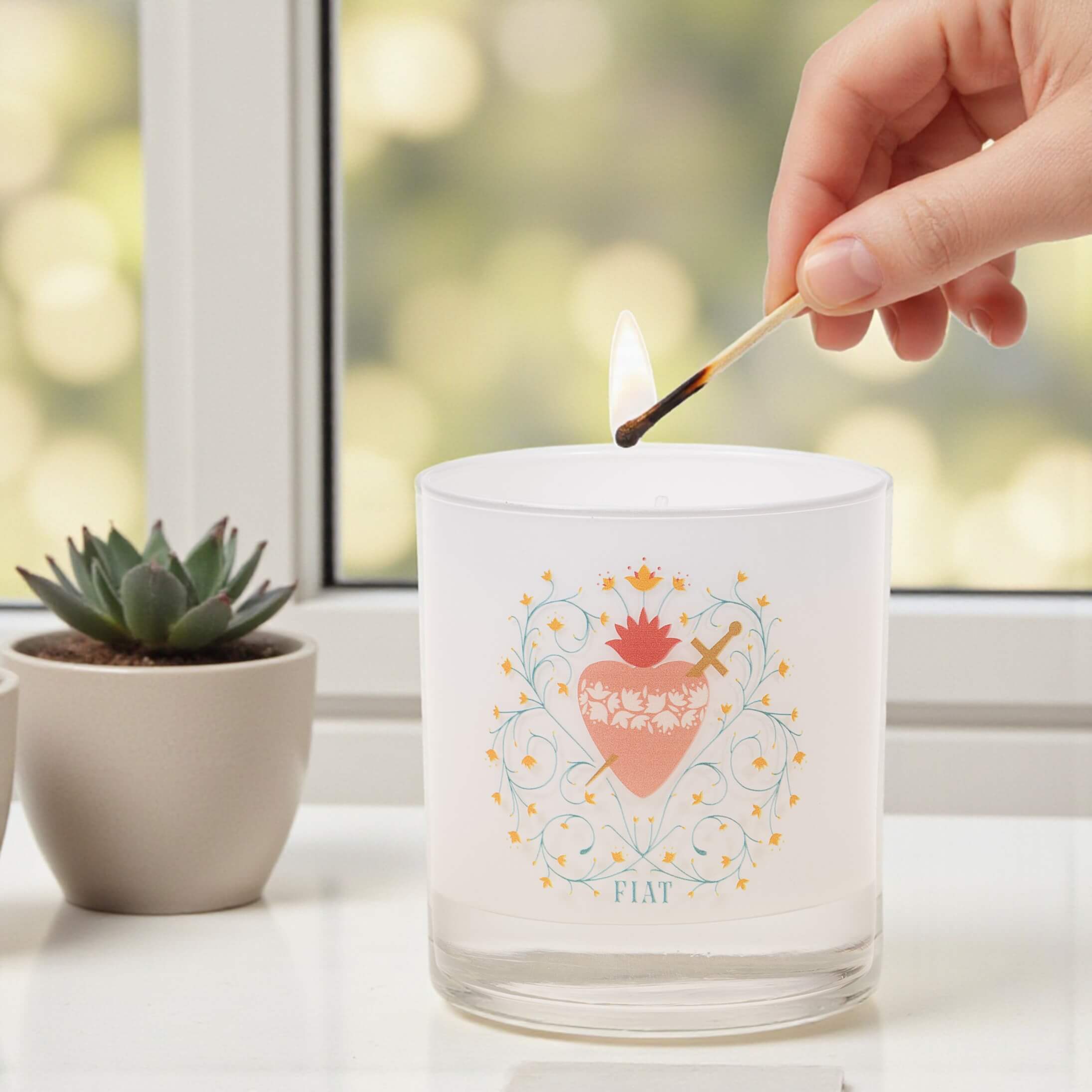 Immaculate Heart of Mary Fiat Candle