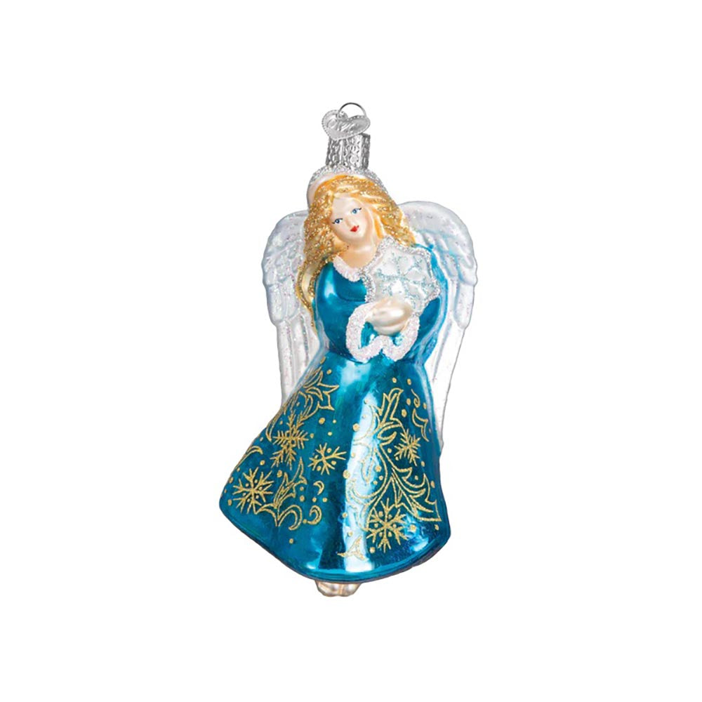 Glistening Snowflake Angel Ornament