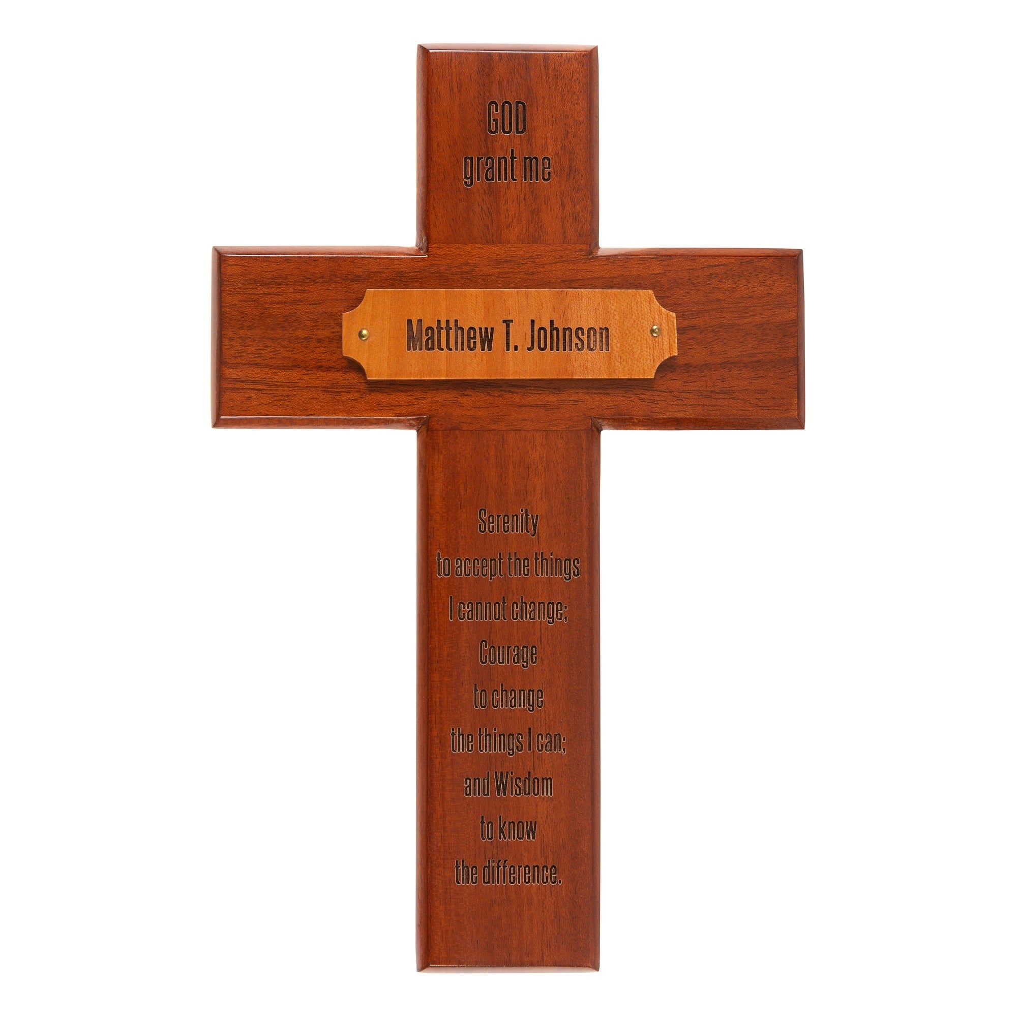 Personalized Serenity Prayer Wood Cross