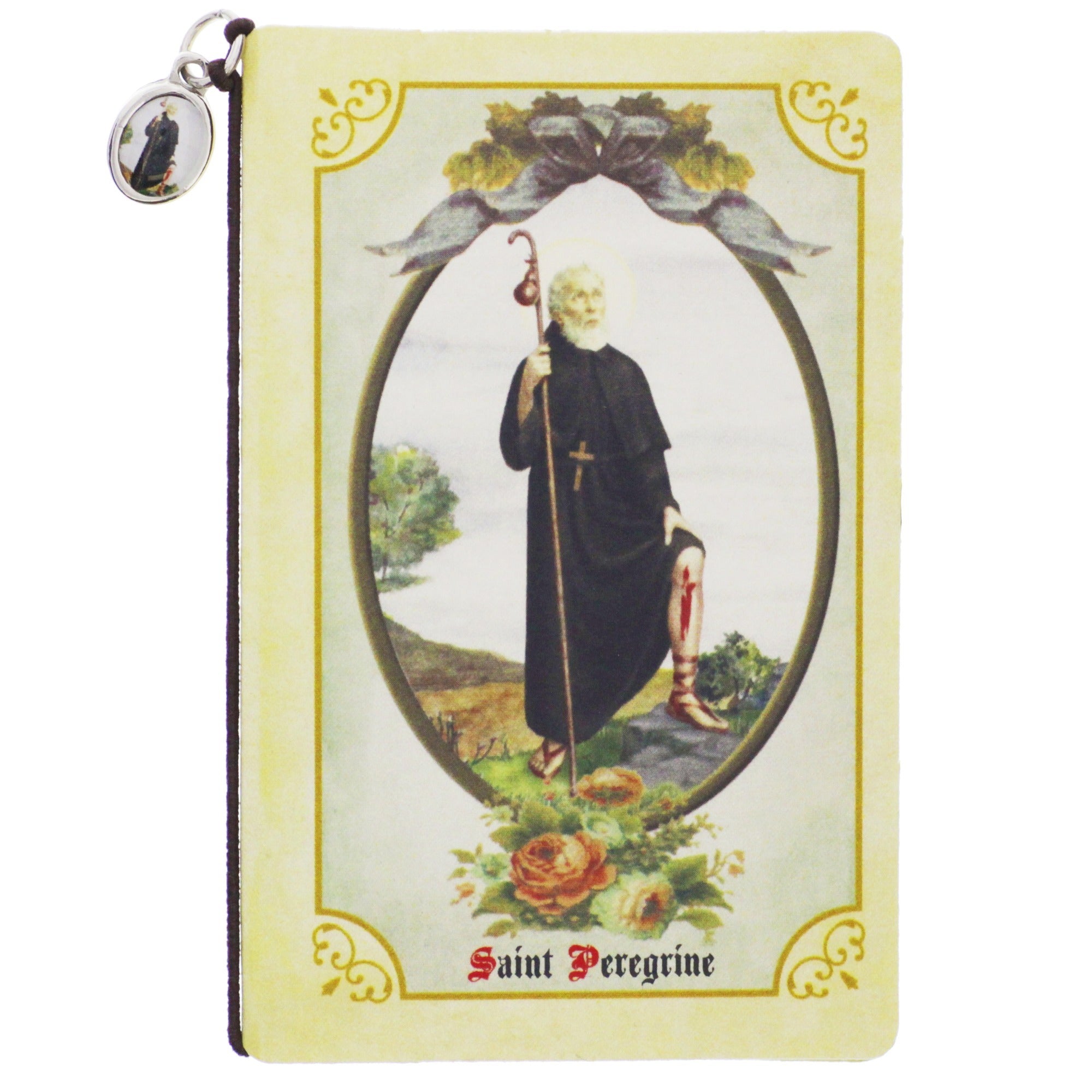 St. Peregrine Folded Prayer Card with Medal