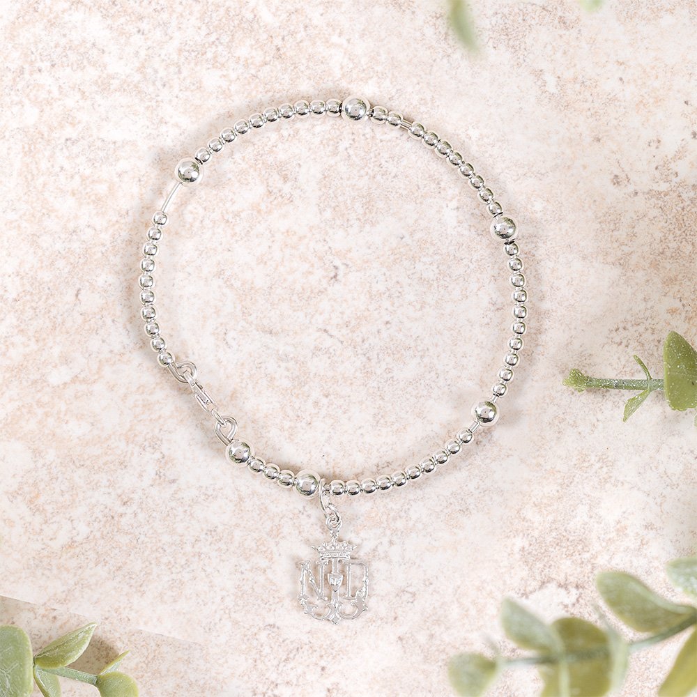 Sterling Silver Notre Dame Rosary Bracelet