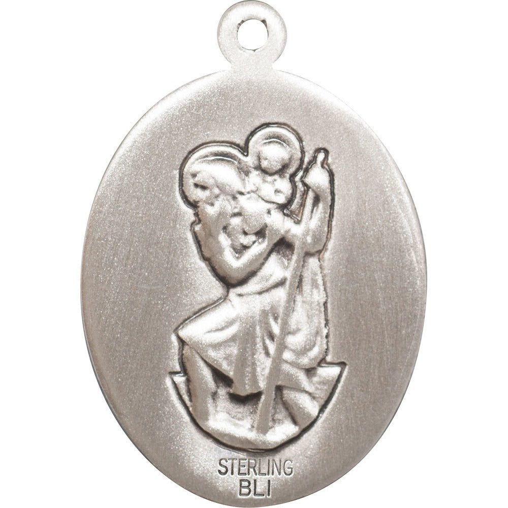 Sterling Silver St. Christopher Medal w/ chain - Golf