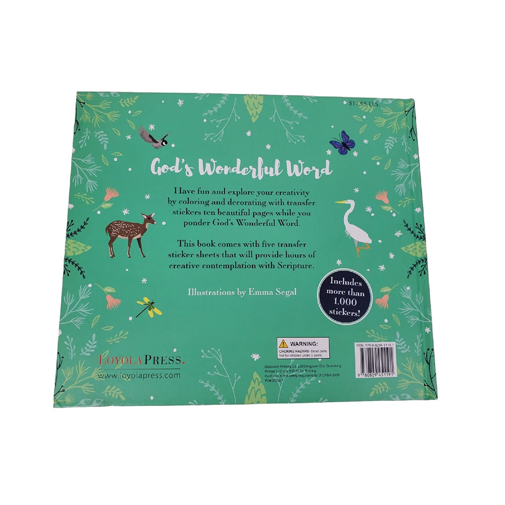 God's Wonderful Word: A Transfer Sticker and Coloring Book