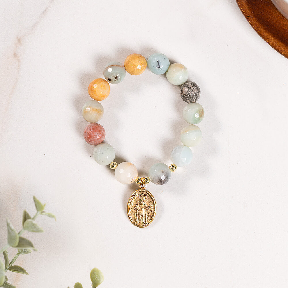 St. Dymphna Amazonite Gemstone Bracelet