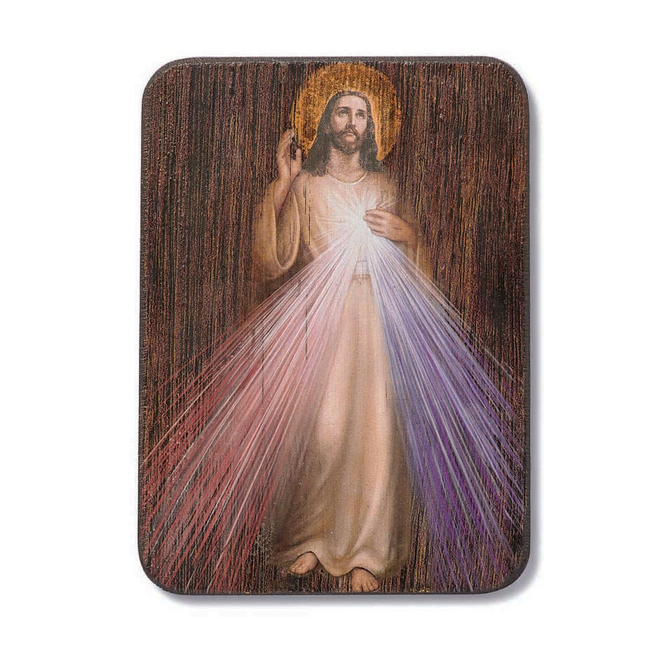 Divine Mercy Rustic Wooden Wall Plaque - 8"
