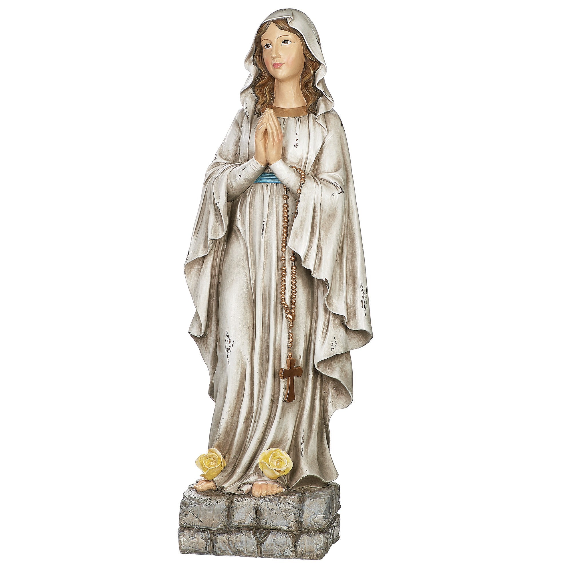 Our Lady of Lourdes Antique Finish Garden Statue - 32"