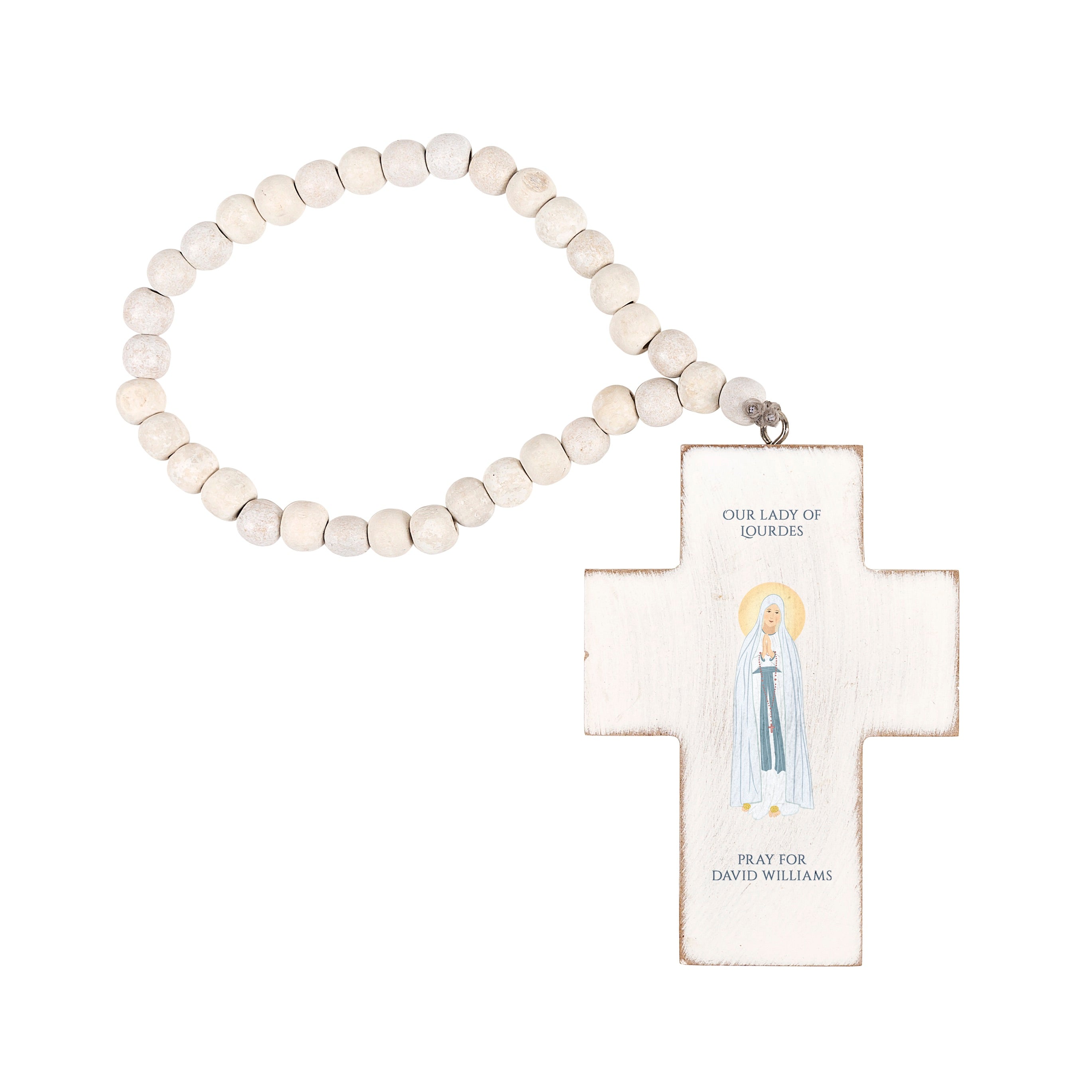 Personalized Our Lady of Lourdes Hanging Cross
