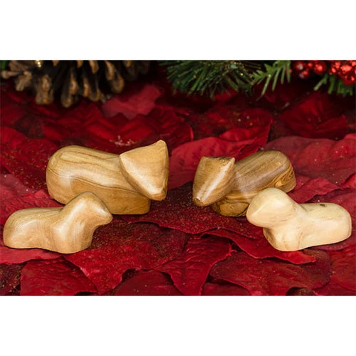 Contemporary Olive Wood Nativity Set - 12 Piece