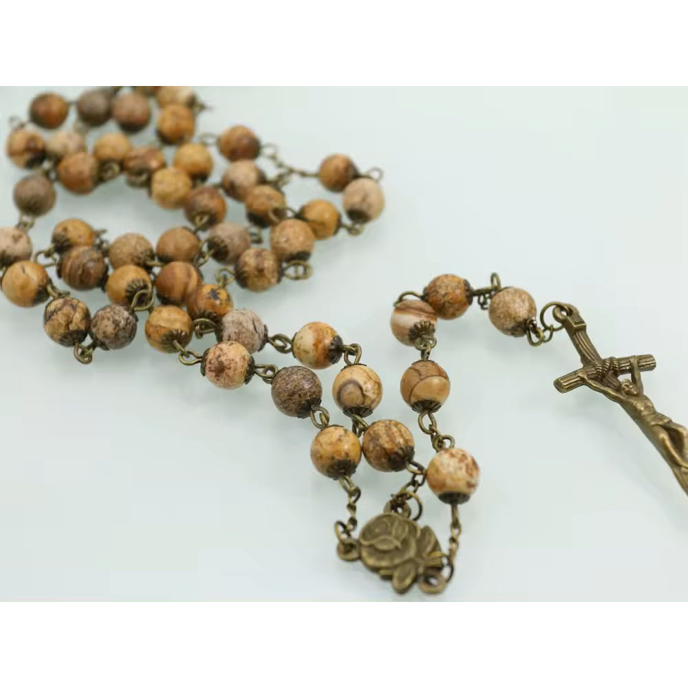 River Stone & Bronze Rosary