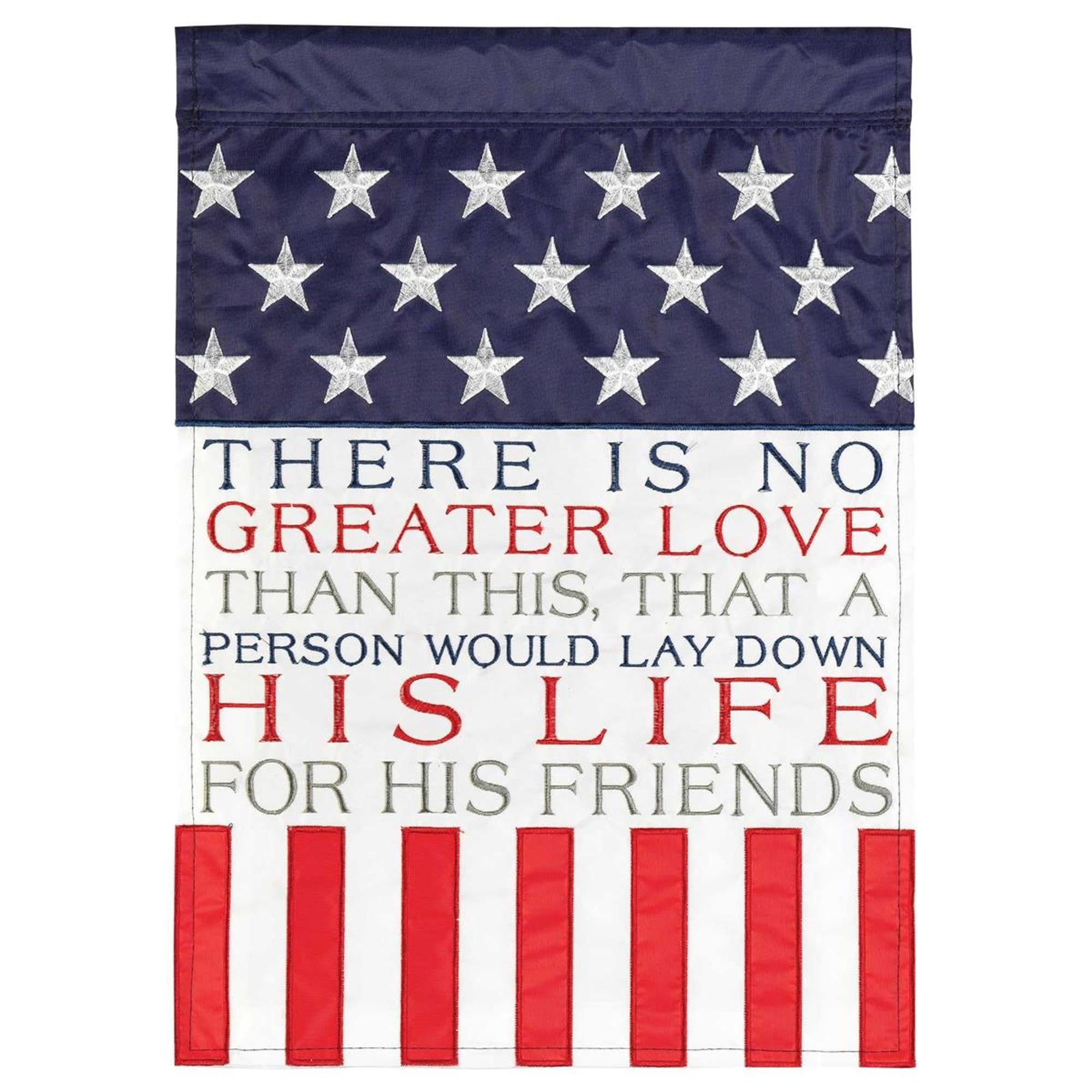There is No Greater Love Garden Flag
