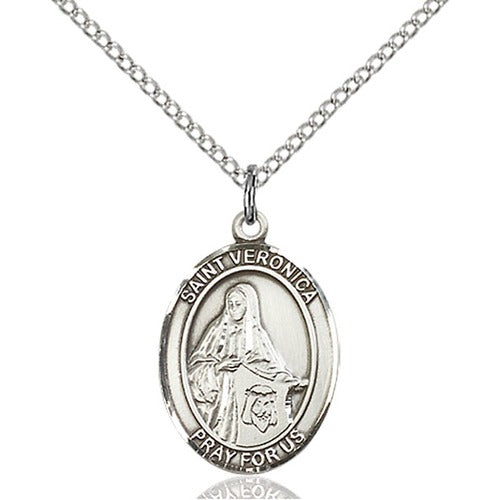 Sterling Silver St. Veronica Pendant w/ Chain