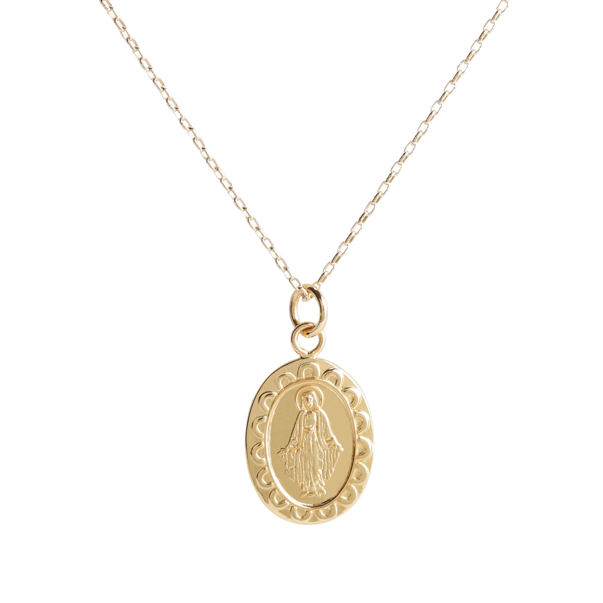 Girl's Gold Over Sterling Dainty Miraculous Medal Necklace