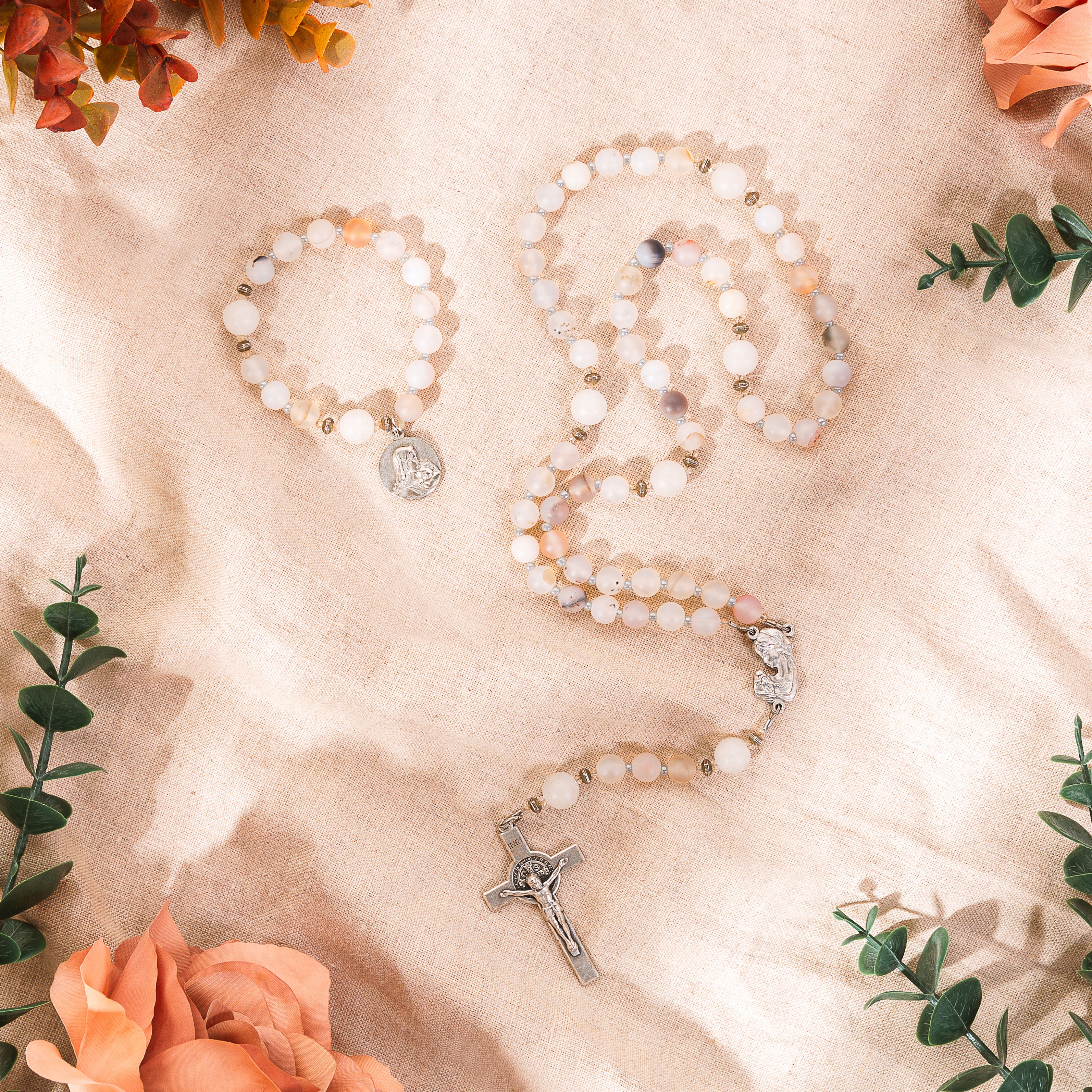 Life is Precious Rosary & Life is Precious Rosary Bracelet (2 Gift Set)