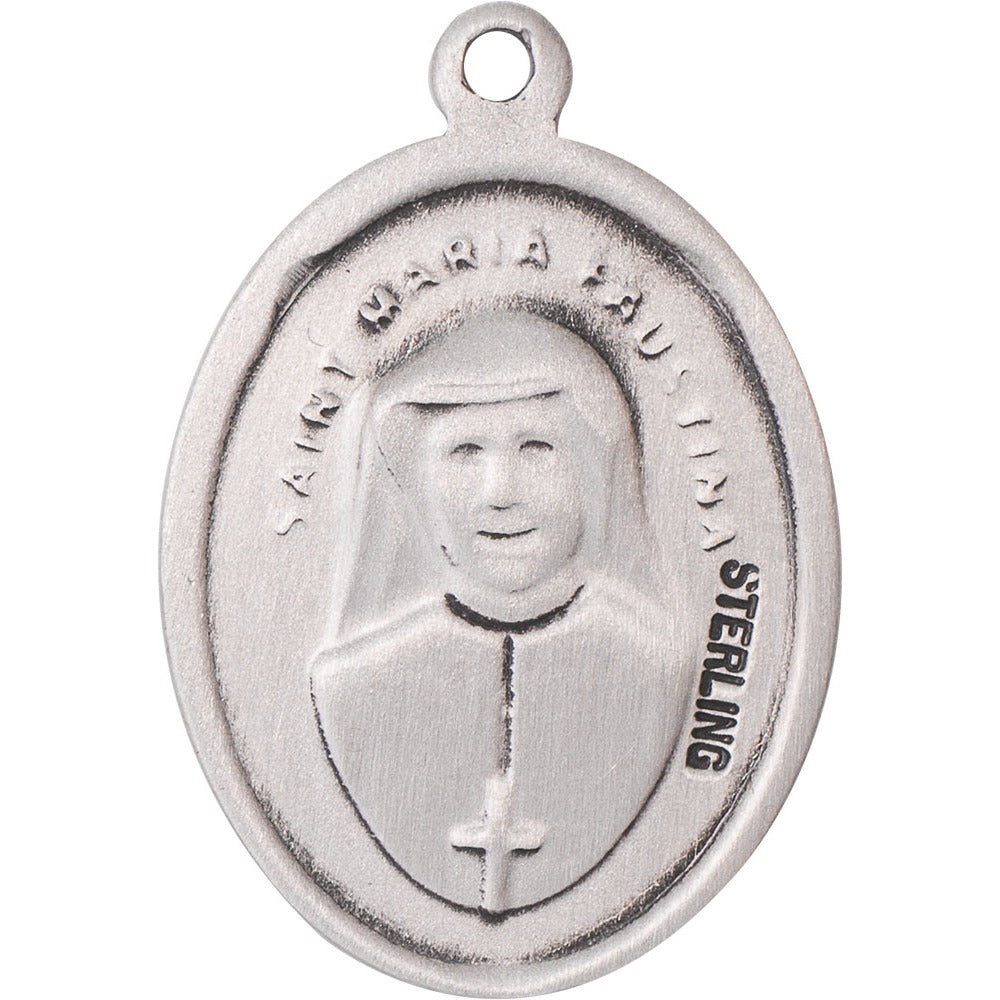 Divine Mercy Pendant with Chain, Bliss, Sterling Silver