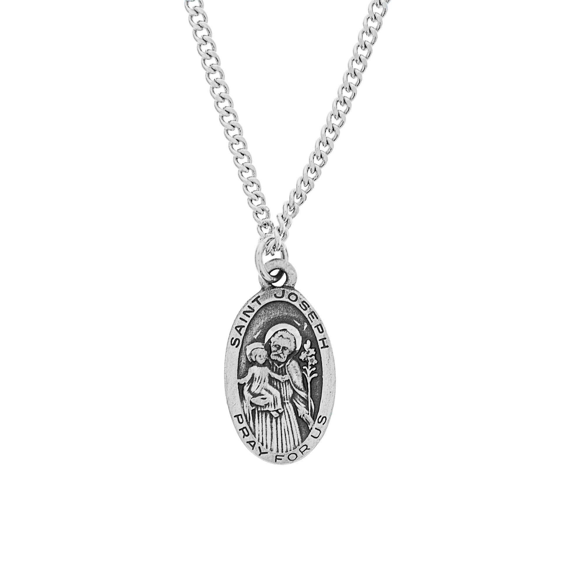St. Joseph Pewter Medal with Chain