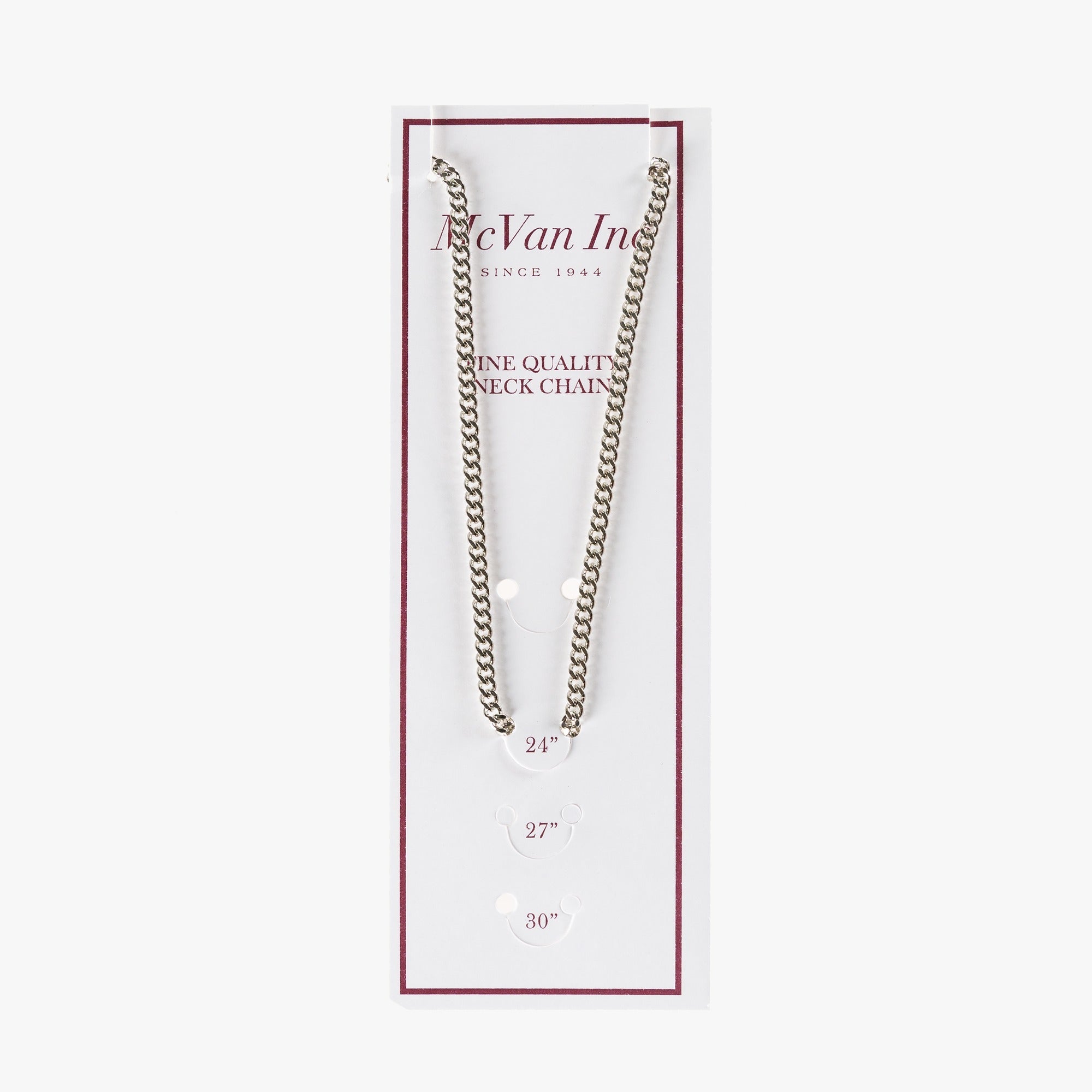 Heavy Rhodium Plated Chain - 24 inch