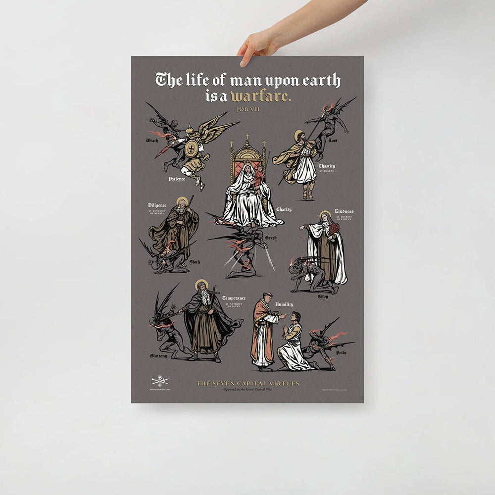 The Seven Capital Virtues & Sins Print - 8.5" x 11"