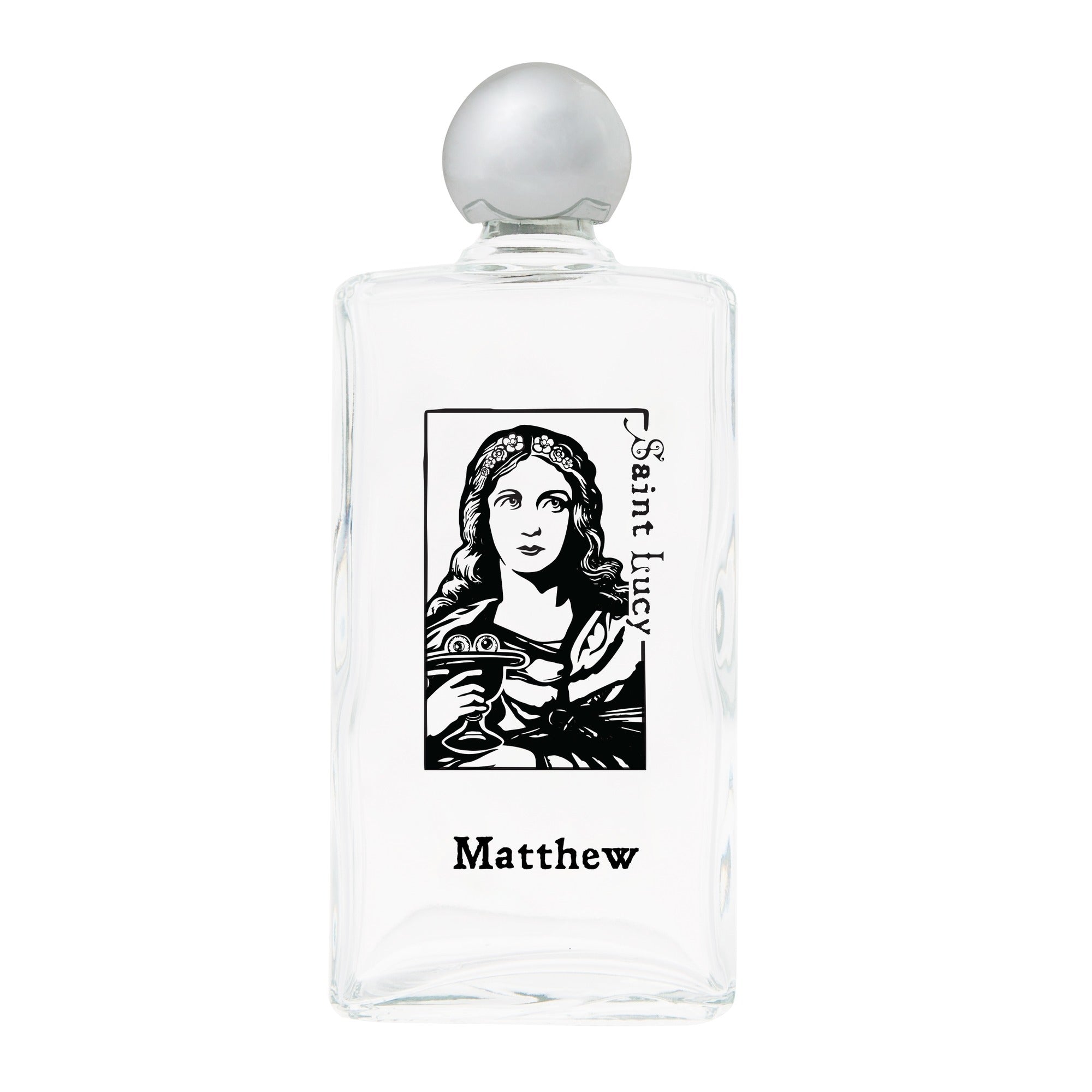 Personalized St. Lucy Holy Water Bottle