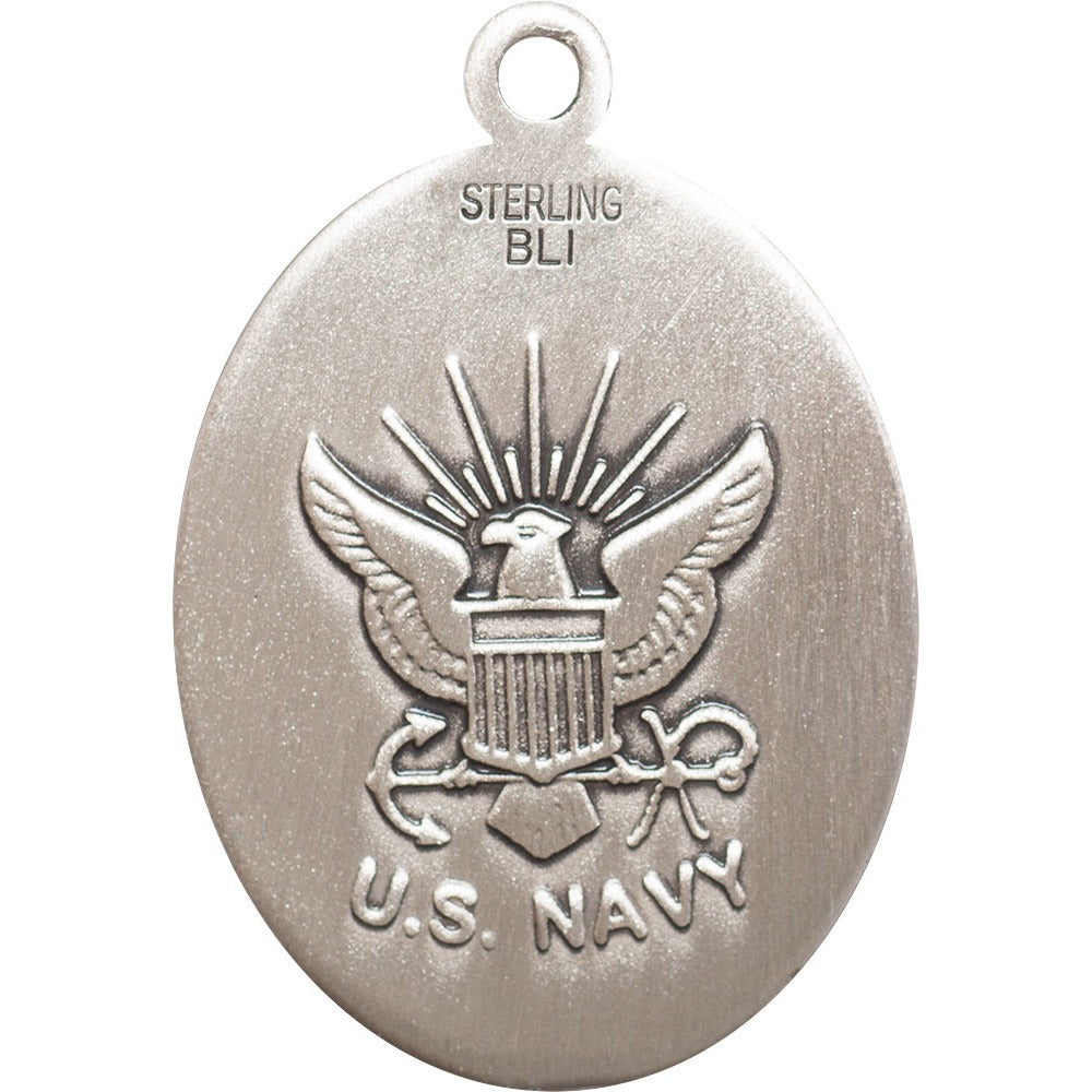 Sterling Silver St. George Pendant w/ US Navy