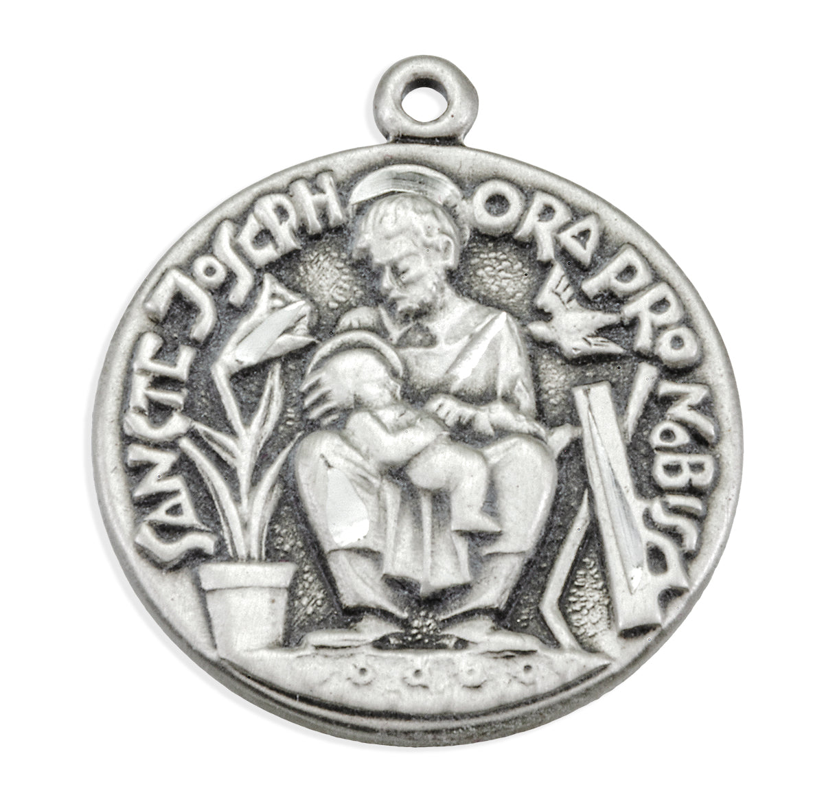 Sterling Silver St. Joseph Medal Necklace