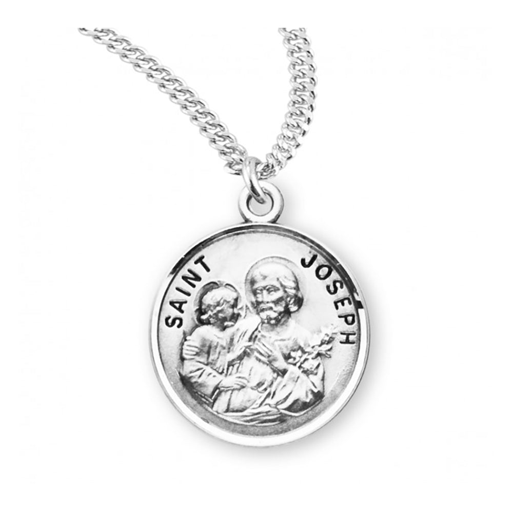 Petite Sterling St. Joseph Medal Necklace