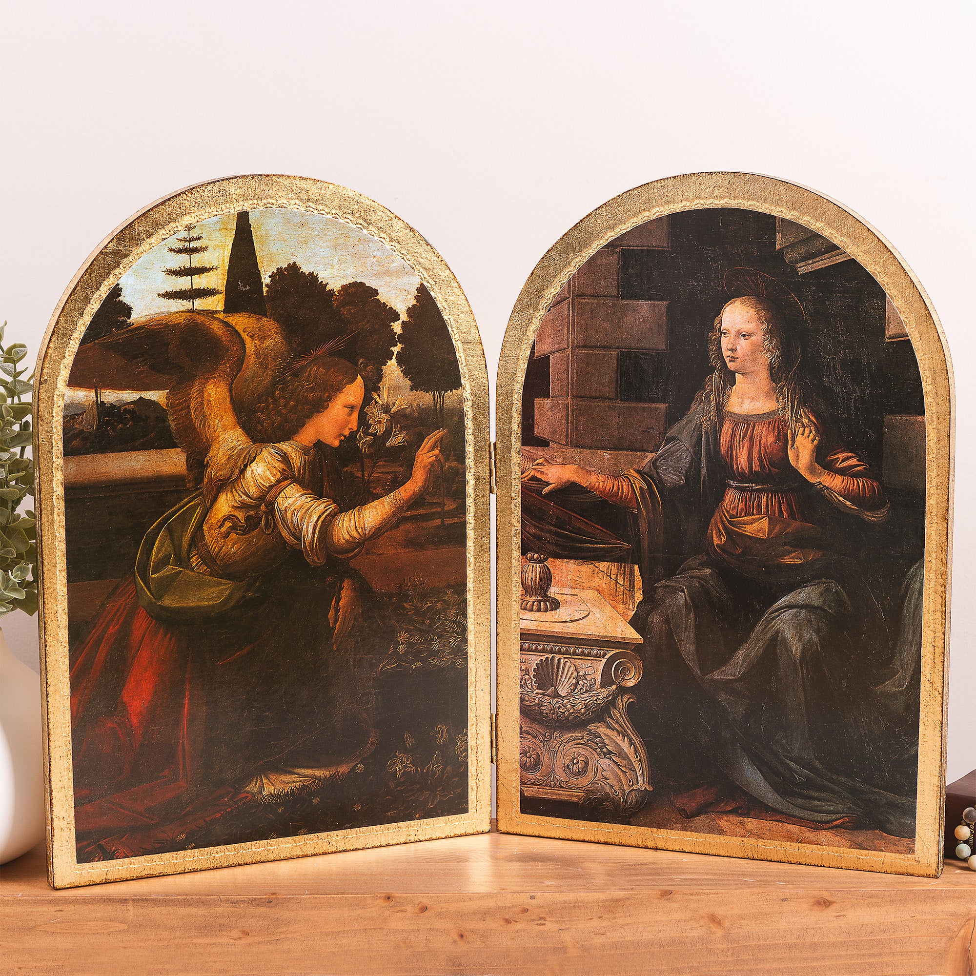 Da Vinci Annunciation Diptych - 15" x 20.5"