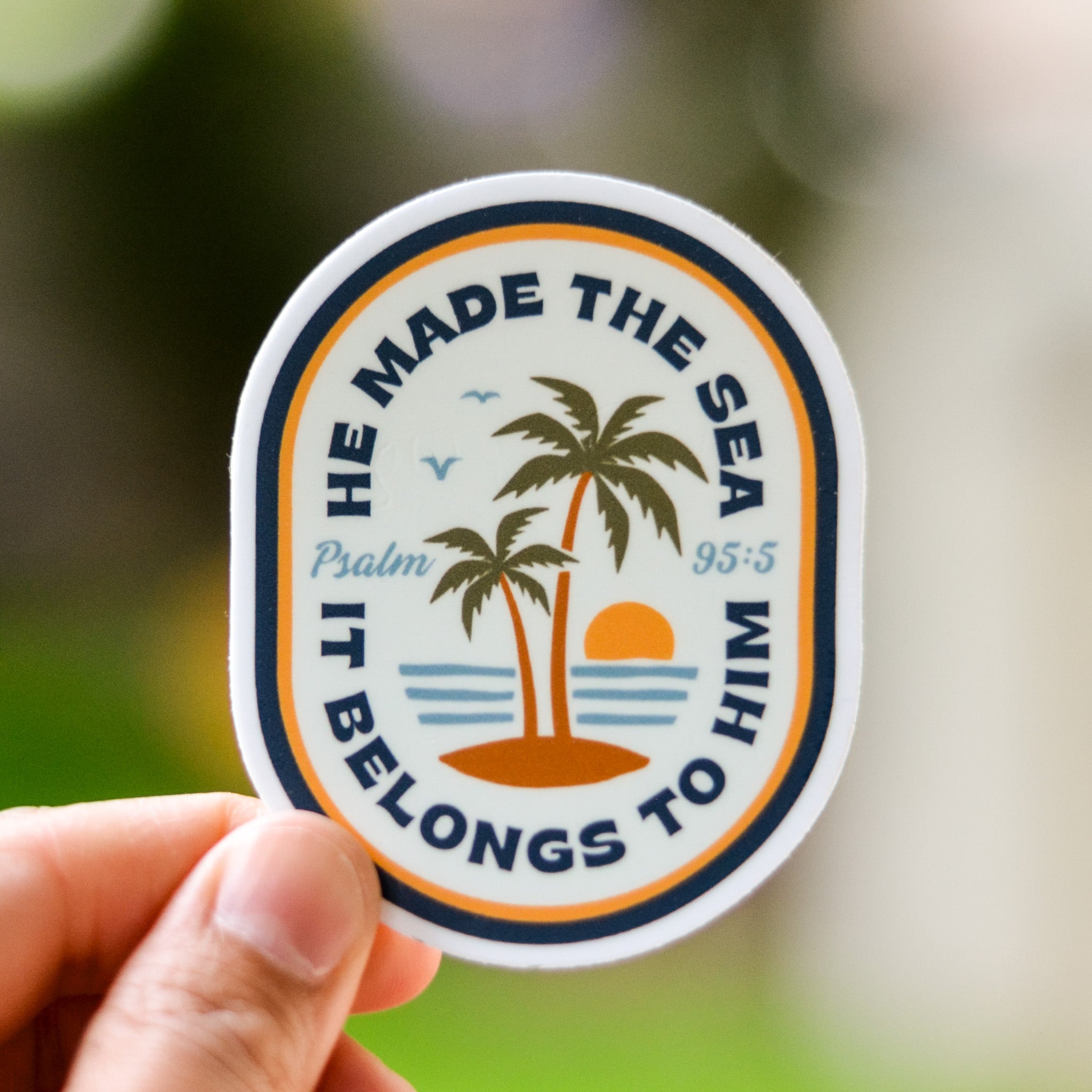 Catholic Coastal Psalm 95 Vinyl Sticker