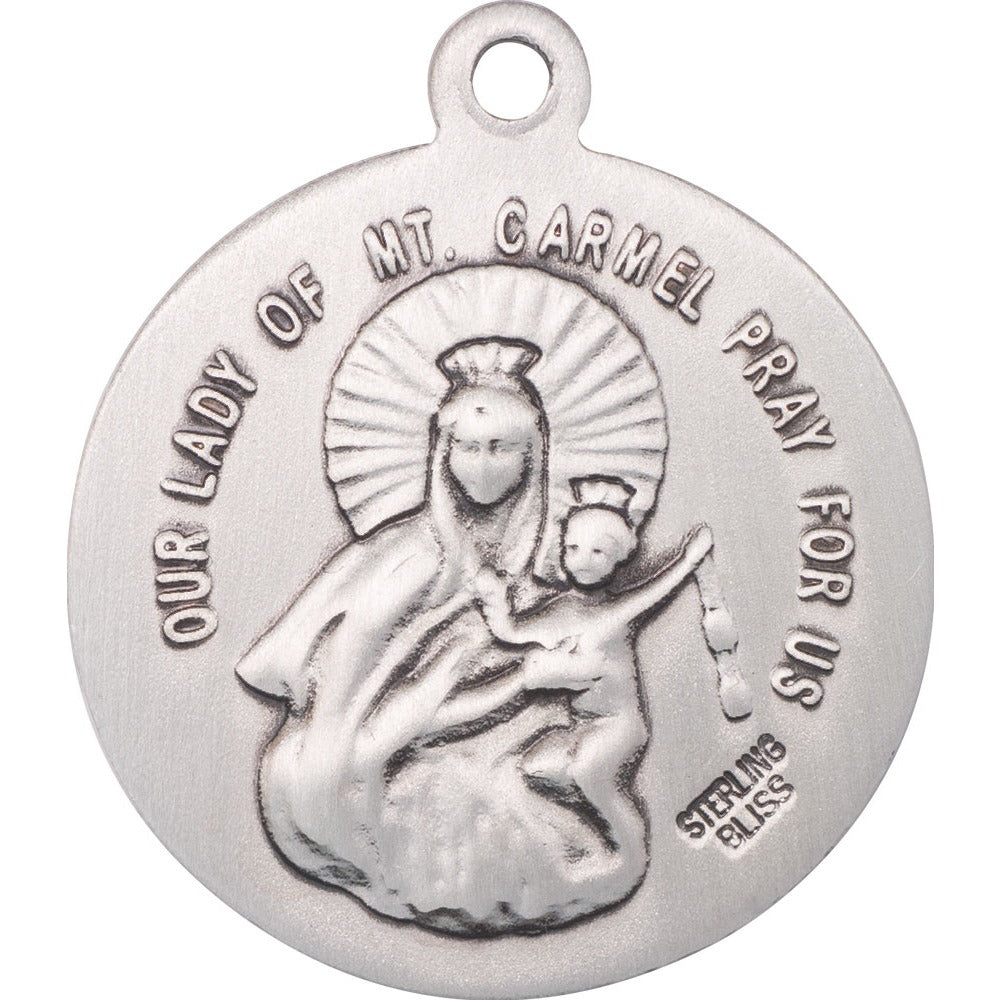 Sterling Silver Scapular Pendant 7/8 X 3/4"