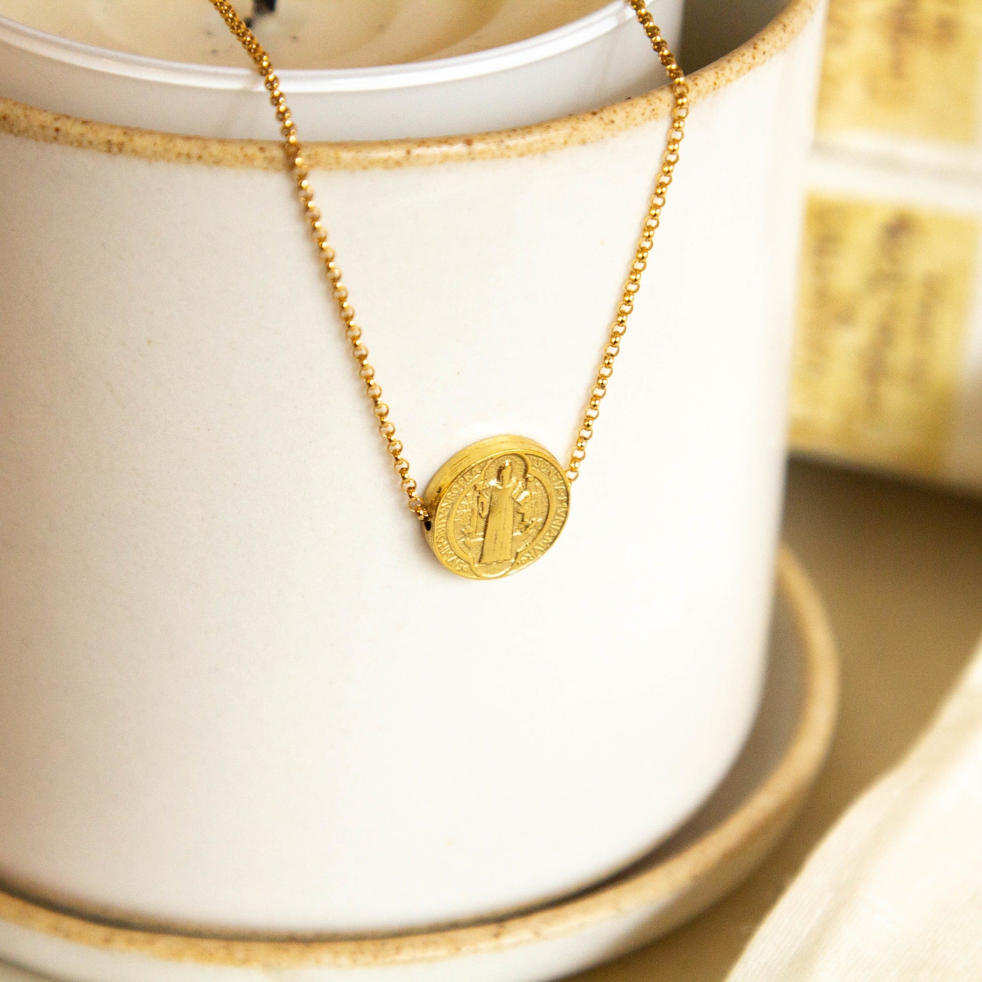 St. Benedict Medal Sliding Bead Necklace