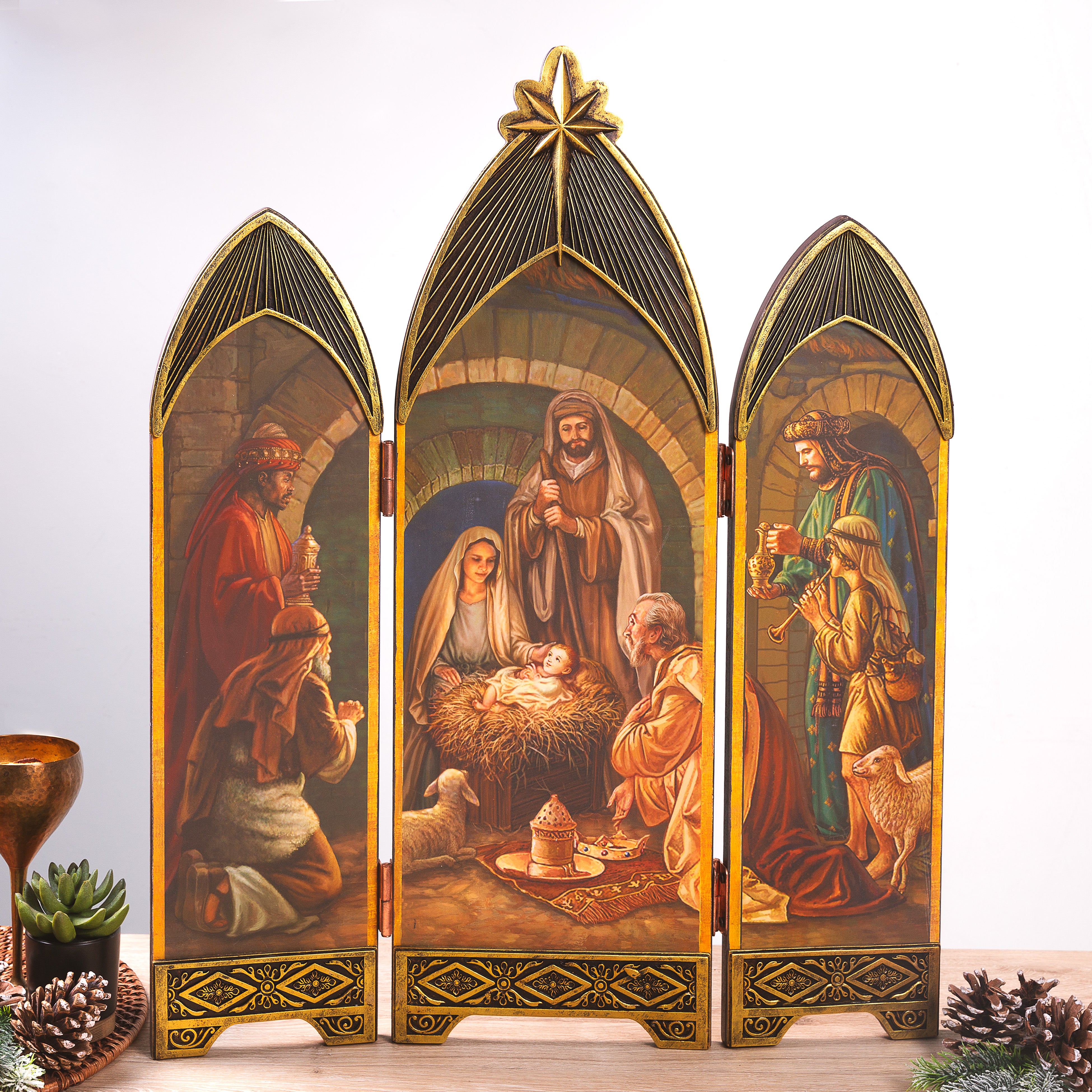 Elegant Nativity Triptych - 28"