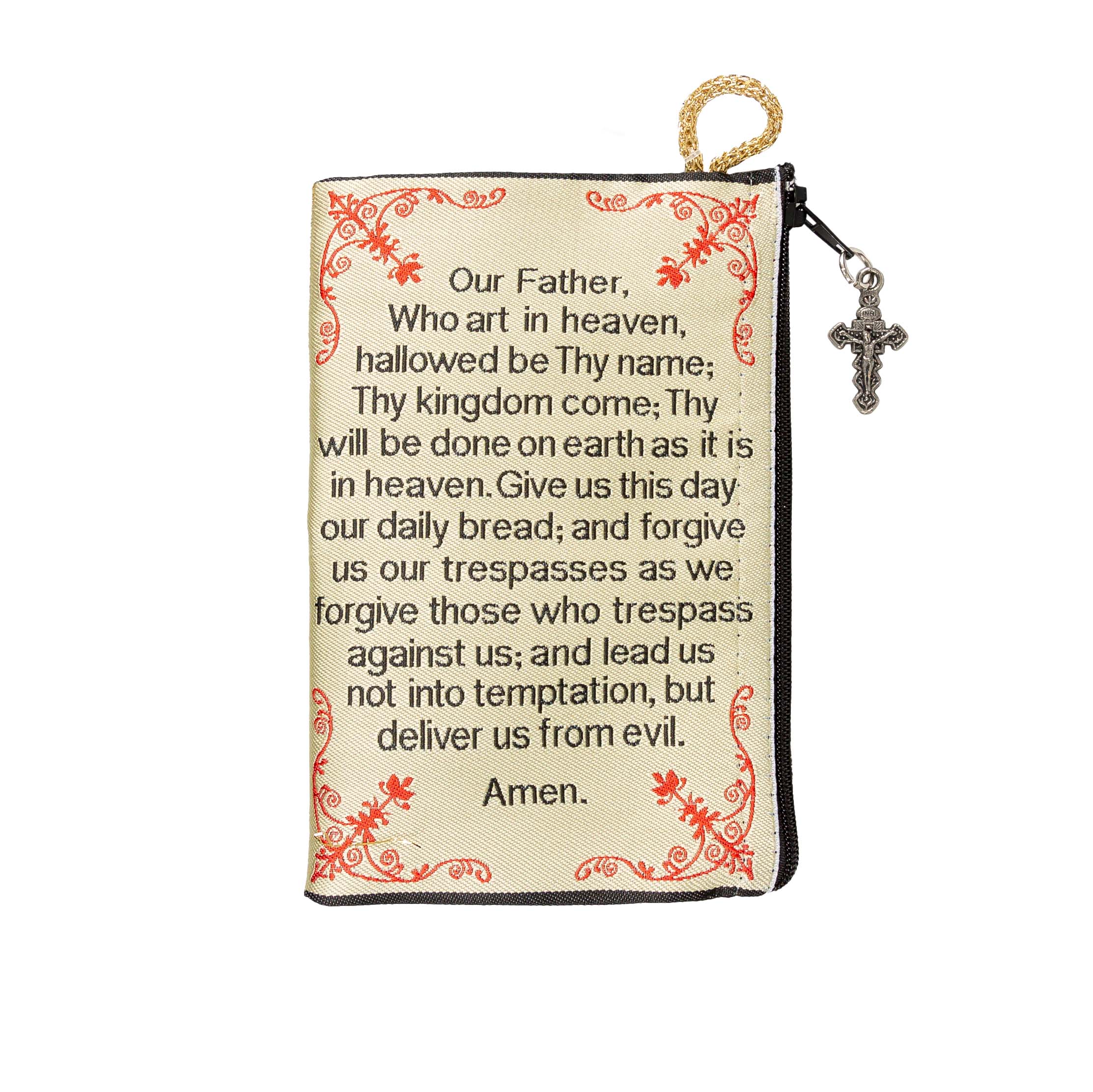 Sacred Heart & Our Father Rosary Pouch