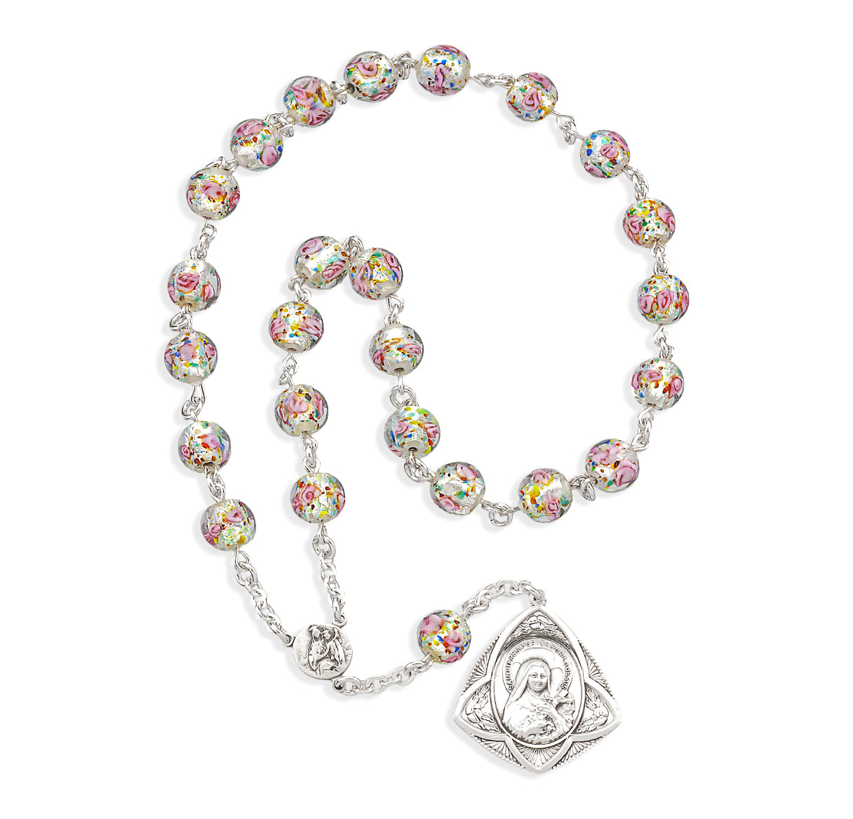 Sterling Floral St. Therese Little Flower Chaplet