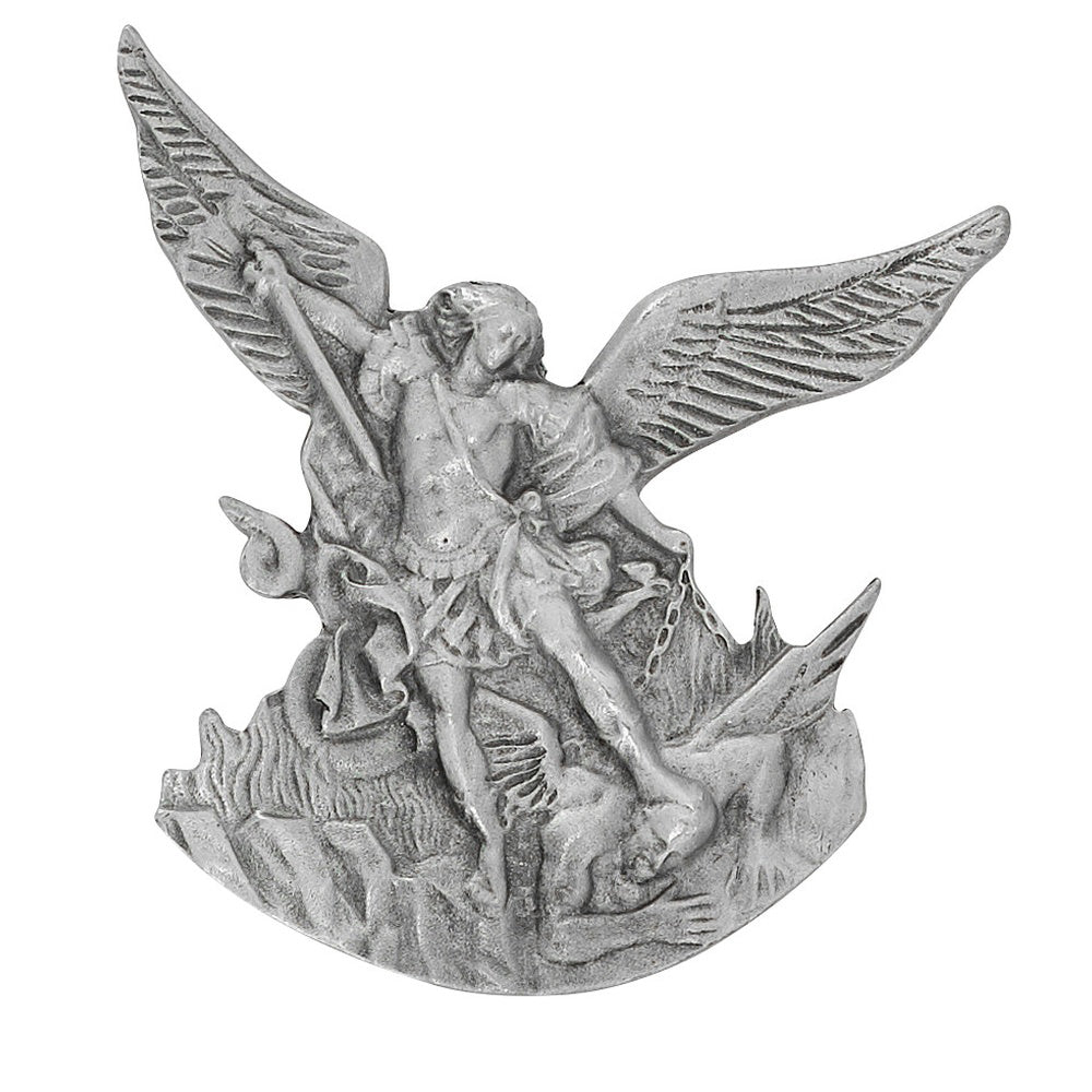 Pewter St. Michael Figurine Visor Clip