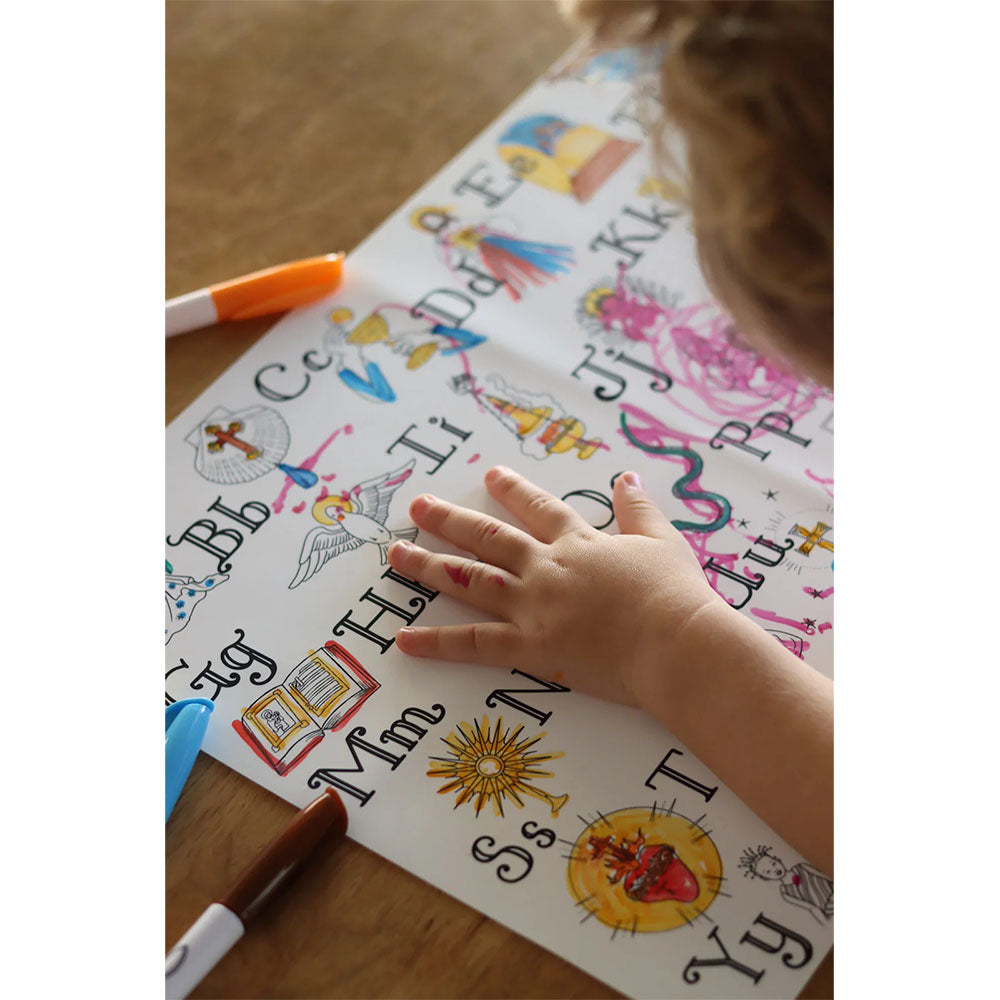 Catholic ABC Reusable Coloring Placemat