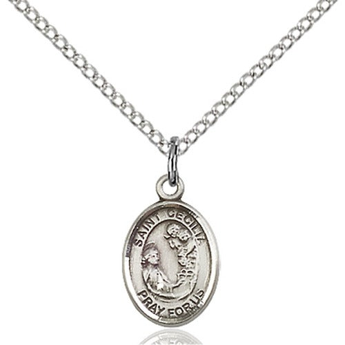 Sterling Silver St. Cecilia Petite Pendant | The Catholic Company®